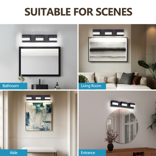 Modern Bathroom Vanity Lighting 6-Light LED Vanity Lights Over Mirror Bath Wall Lighting、、eastwooduniform