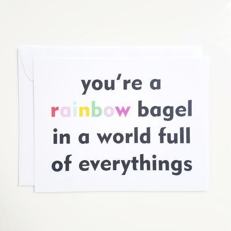 Rainbow Bagel Notecard - Set of 8、mySite、topwebapps