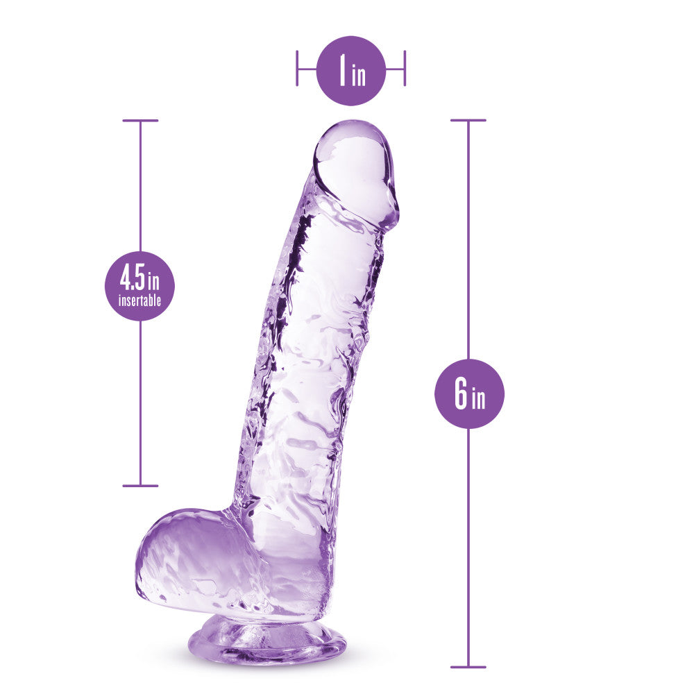 Naturally Yours By Blush® | Realistic Amethyst 6-Inch Long Dildo With Balls & Suction Cup Base、mySite、bottomscart