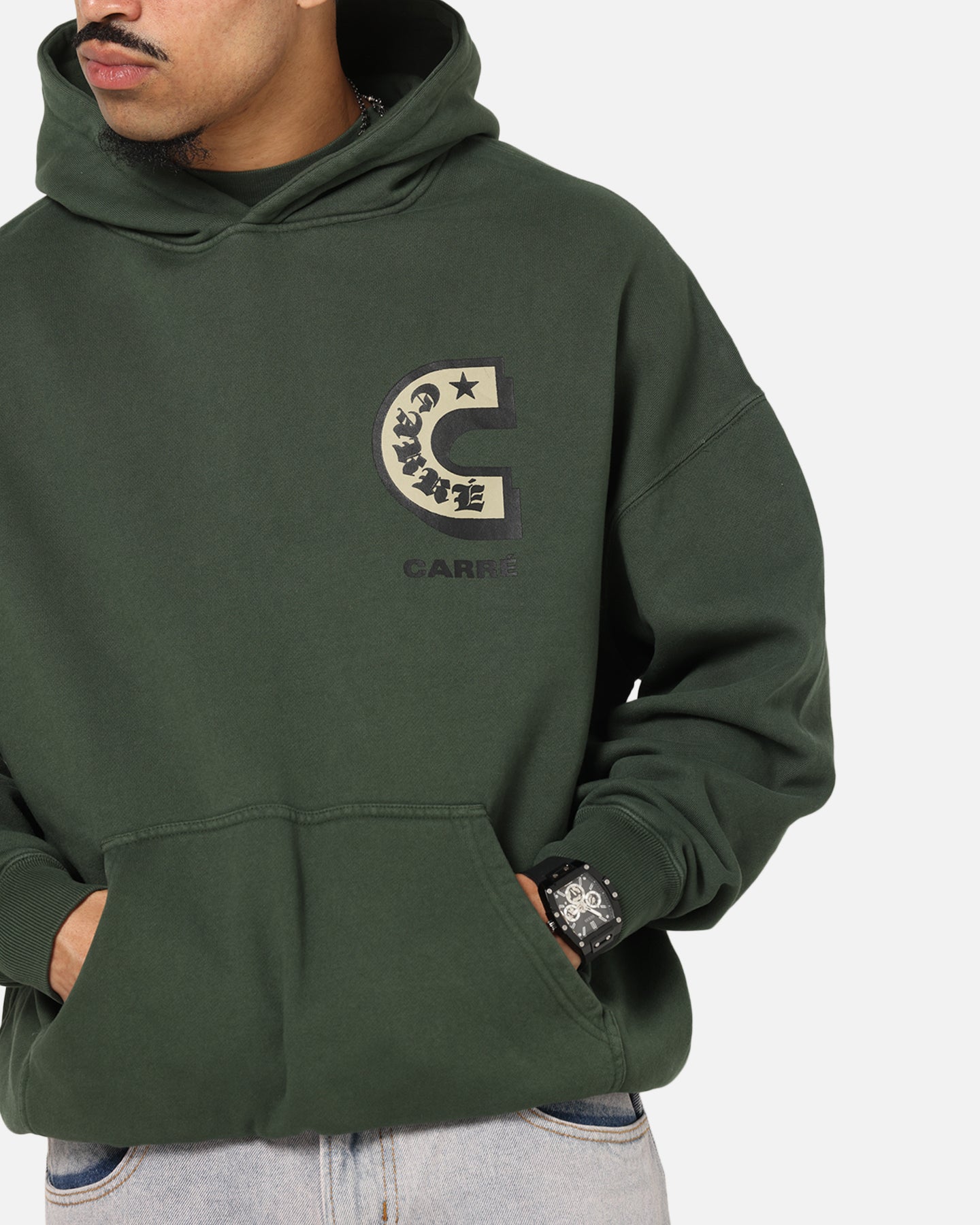 Carre Sacred Letter Hoodie Green、mySite、zt4zffjzw