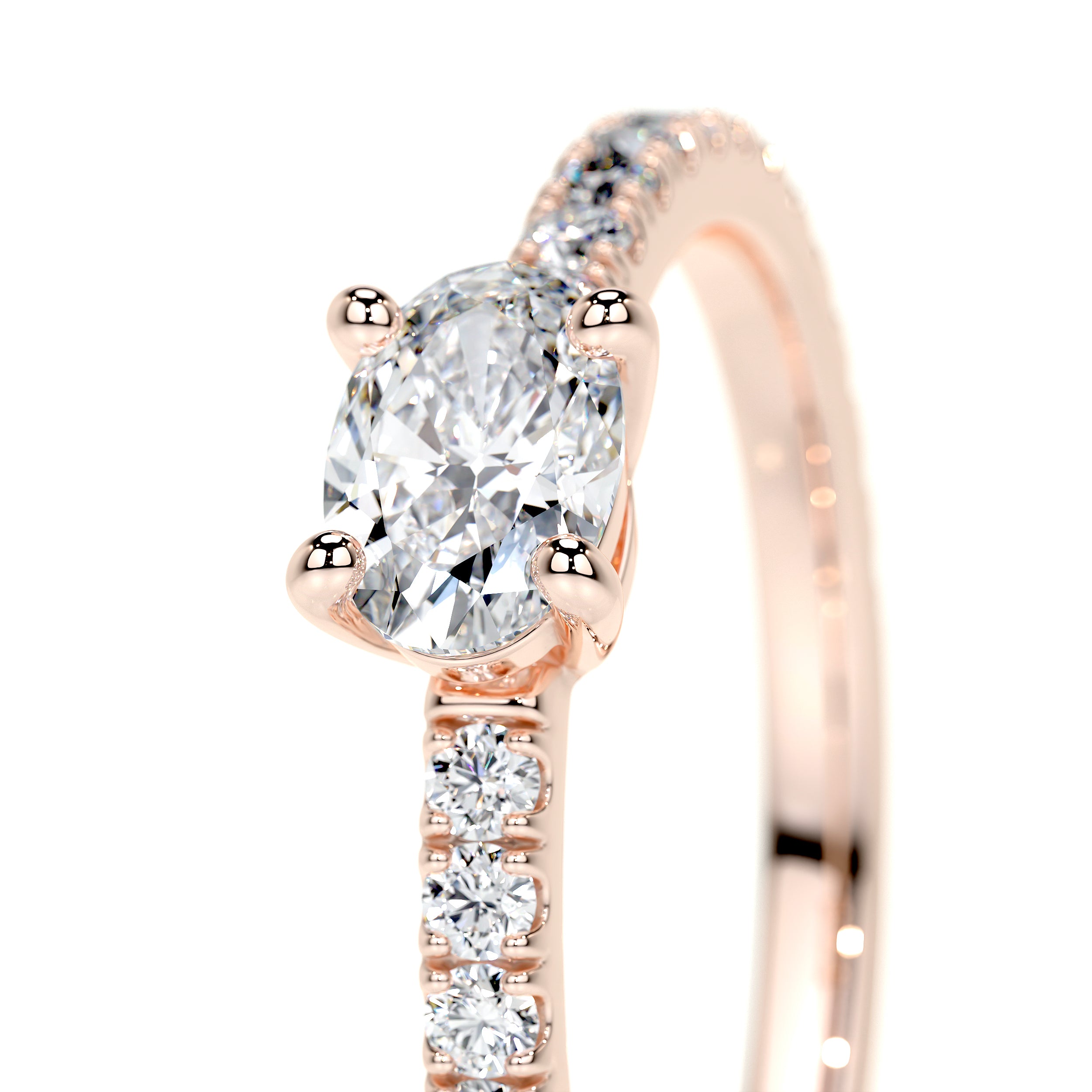 Chloe Oval Lab Grown Stacking Ring (0.55 Carat) -14K Rose Gold、mySite、hinf8tx79