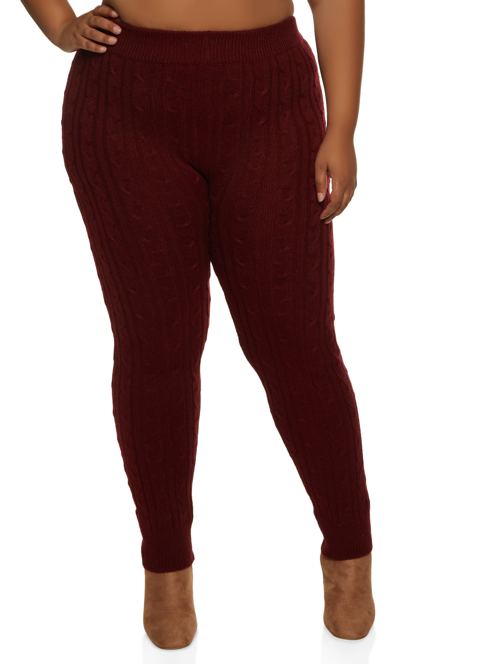 Plus Size Cable Knit Pants、mySite、camillekostekn