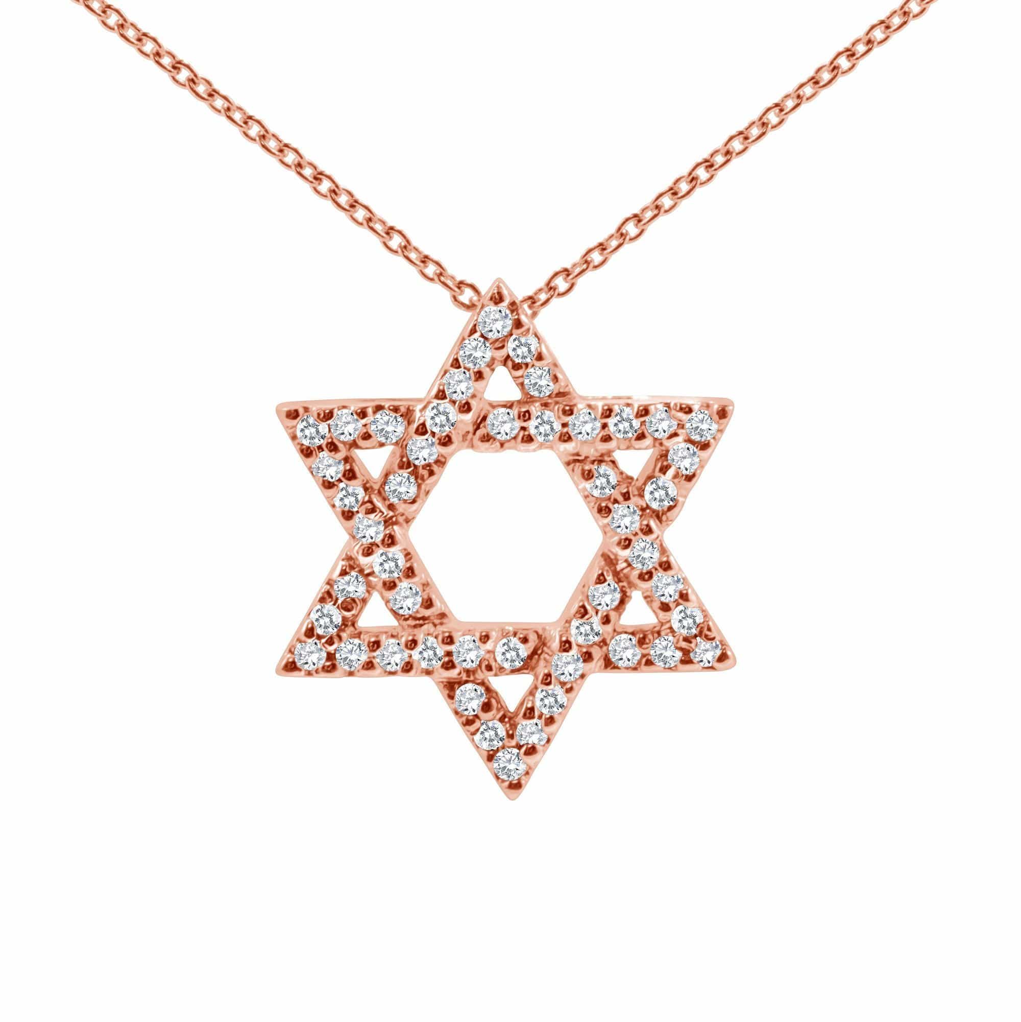Sparkling Star of David Diamond Necklace - 14k Yellow, White or Rose Gold、mySite、topwebapps