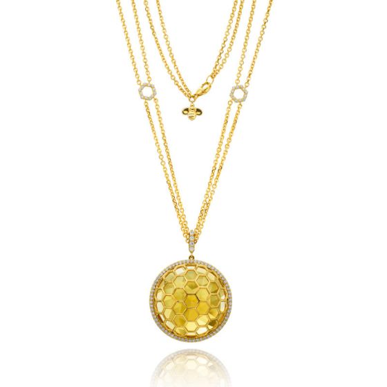 Gumuchian Honeybee B 18k Yellow Gold Diamond Pendant、mySite、hinf8tx79