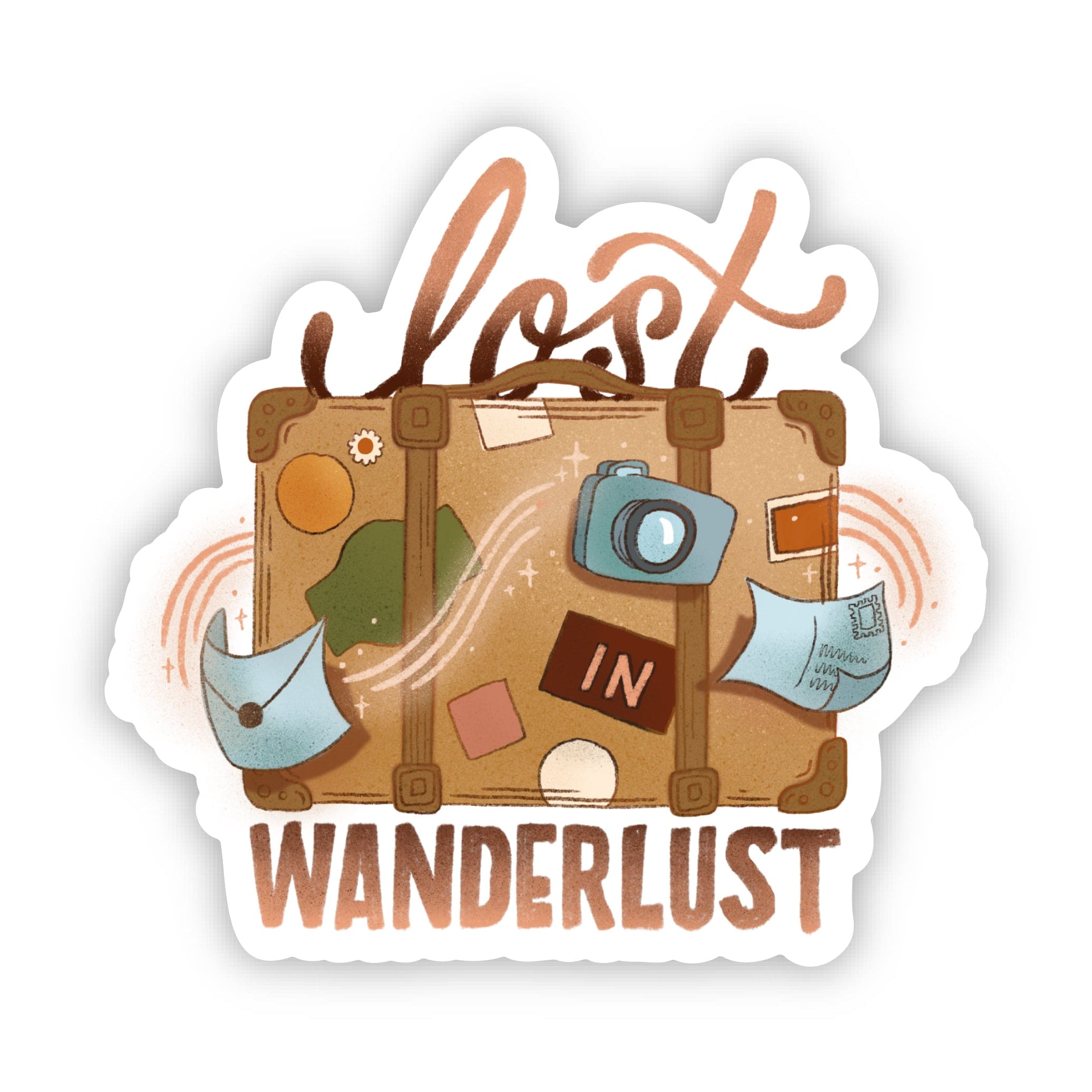  Lost in wanderlust Adventure Travel Sticker、mySite、elrpsem3k