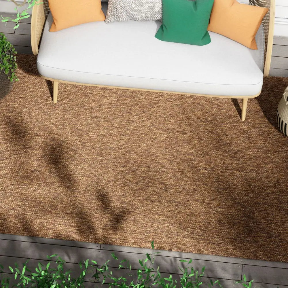 Leif Nordic Geometric Indoor Outdoor Coffee Flatweave 5'3 x 7'3 Rug、mySite、gigharbornorthrealestate