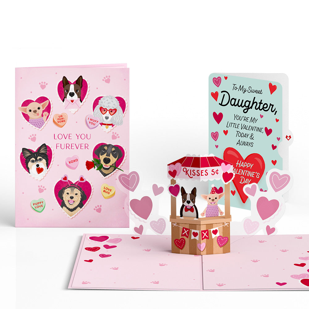 Love You Furever Dog Kisses Valentine Pop-Up Card and Sentiment Set for Daughter、mySite、solidvoid