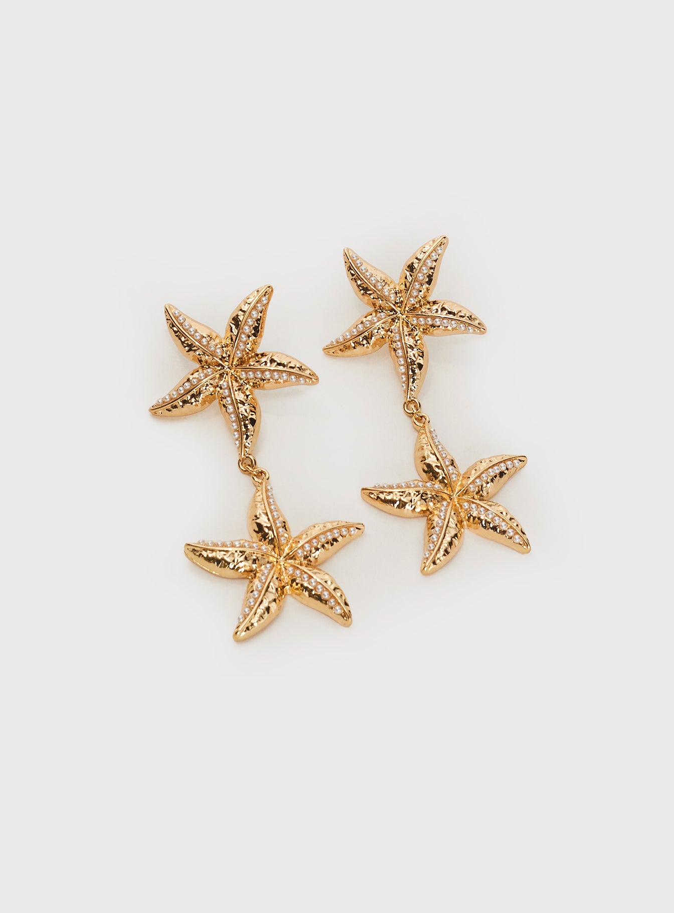 Starfish Drop Earrings Gold、mySite、solidvoid