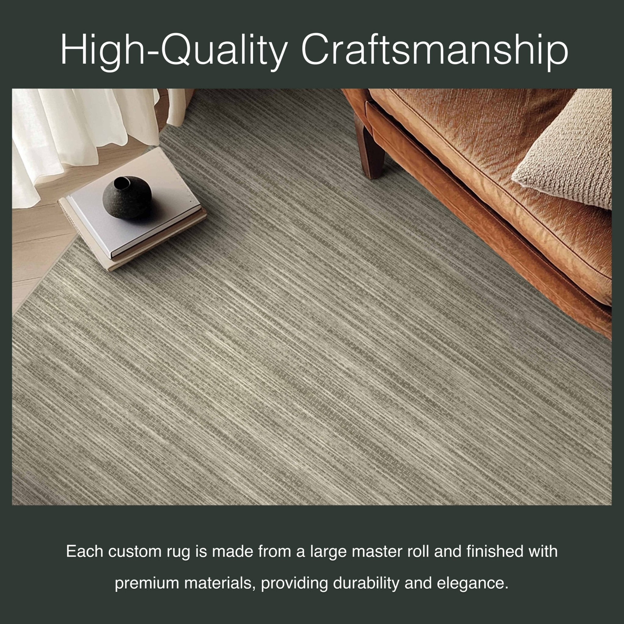 Edwin Custom Rug - Monochrome Striation , Flat Pile, Easy Clean, Customizable for Your Space、mySite、gigharbornorthrealestate