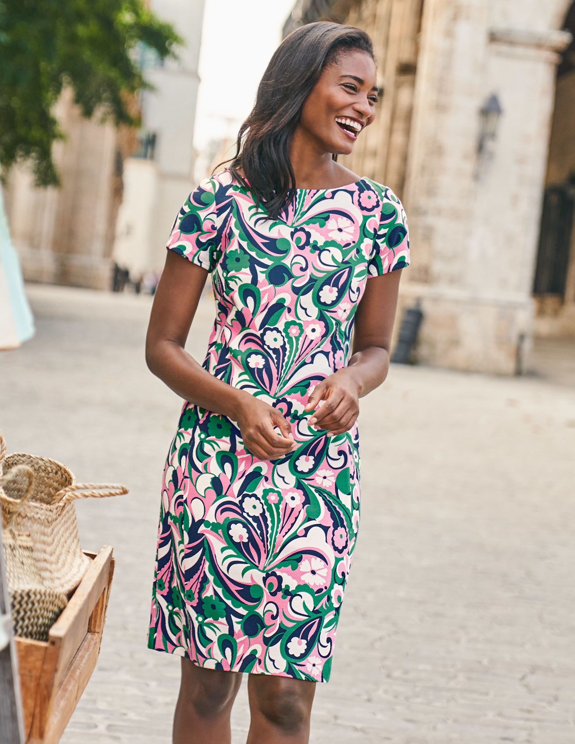  Nadia Textured Shift Dress-Formica Pink, Sunkissed Floral、mySite、ashleygrahame