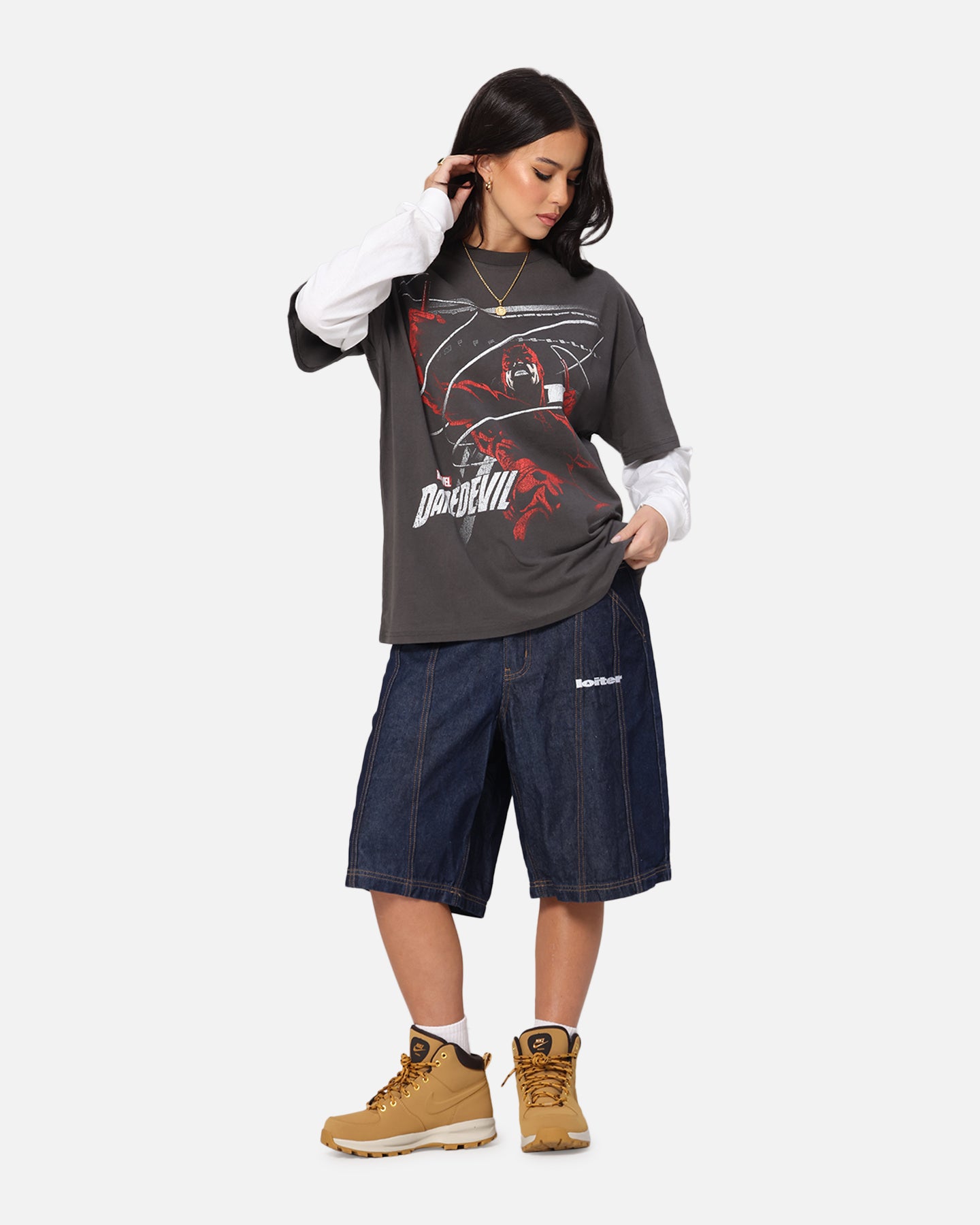 American Thrift Marvel Daredevil Poster Heavy T-Shirt Black Wash、mySite、zt4zffjzw