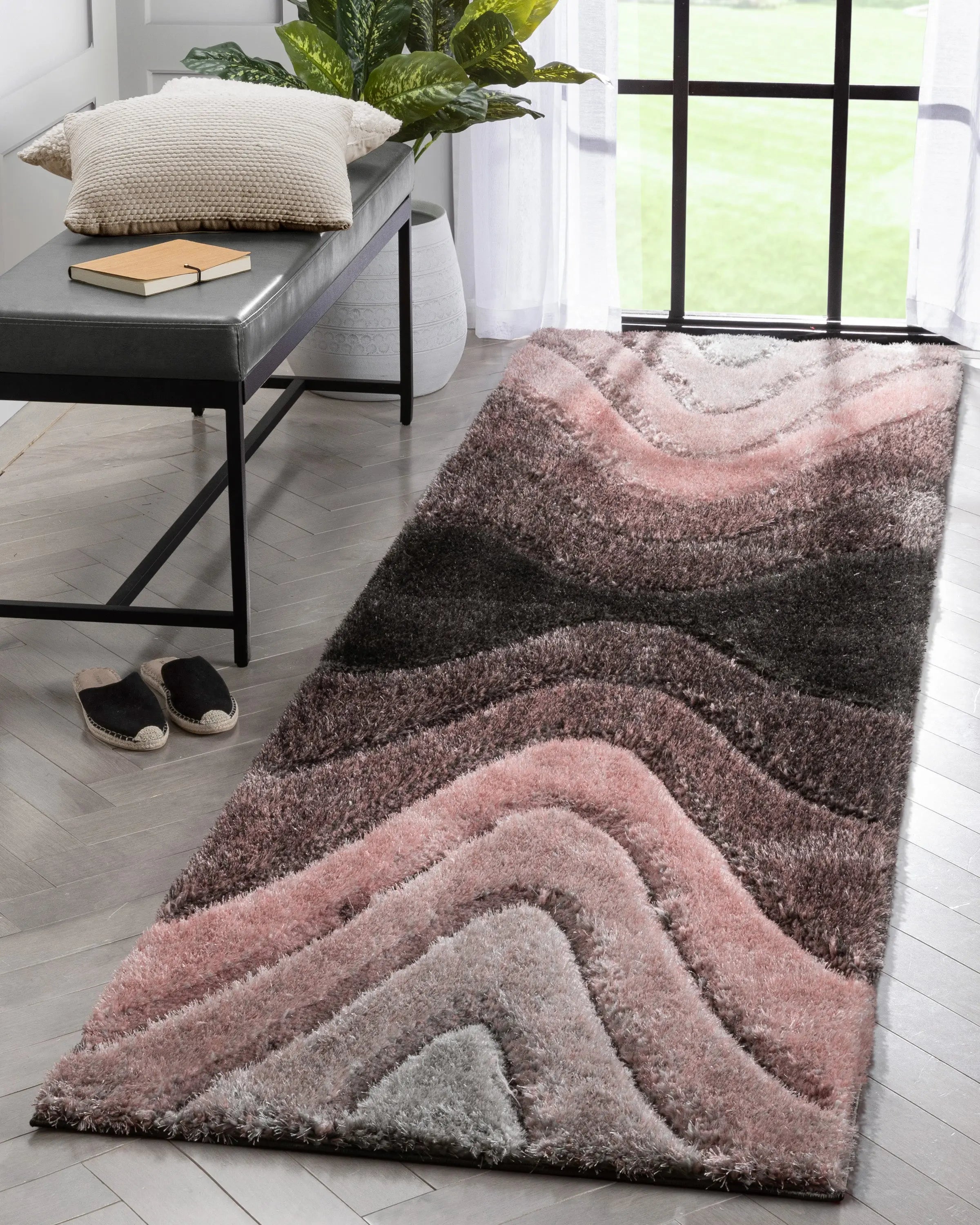 Luz Modern Geometric Blush 3D Textured Thick & Soft Shag Rug、mySite、gigharbornorthrealestate