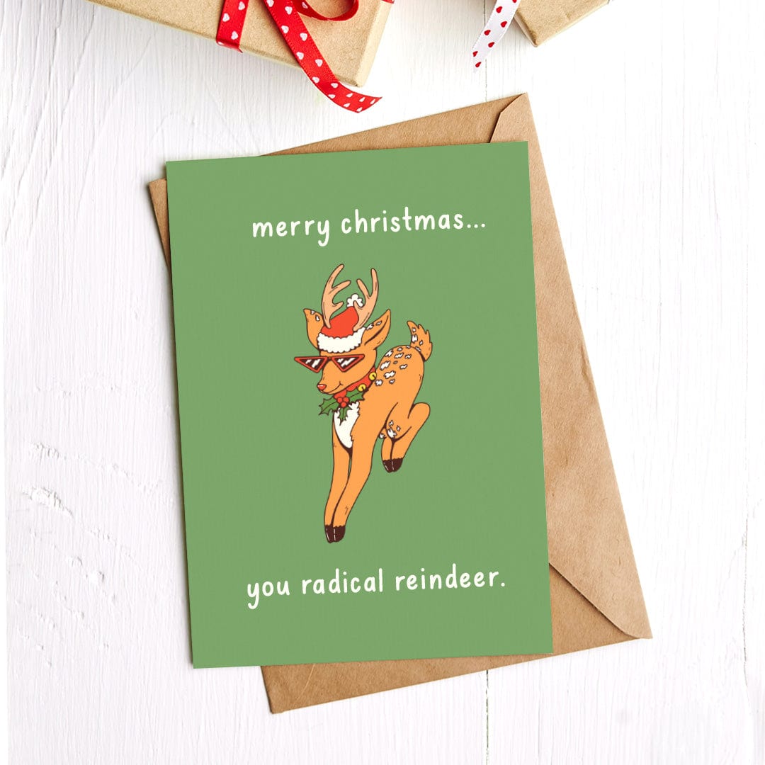  Merry Christmas You Radical Reindeer Christmas Card、mySite、elrpsem3k
