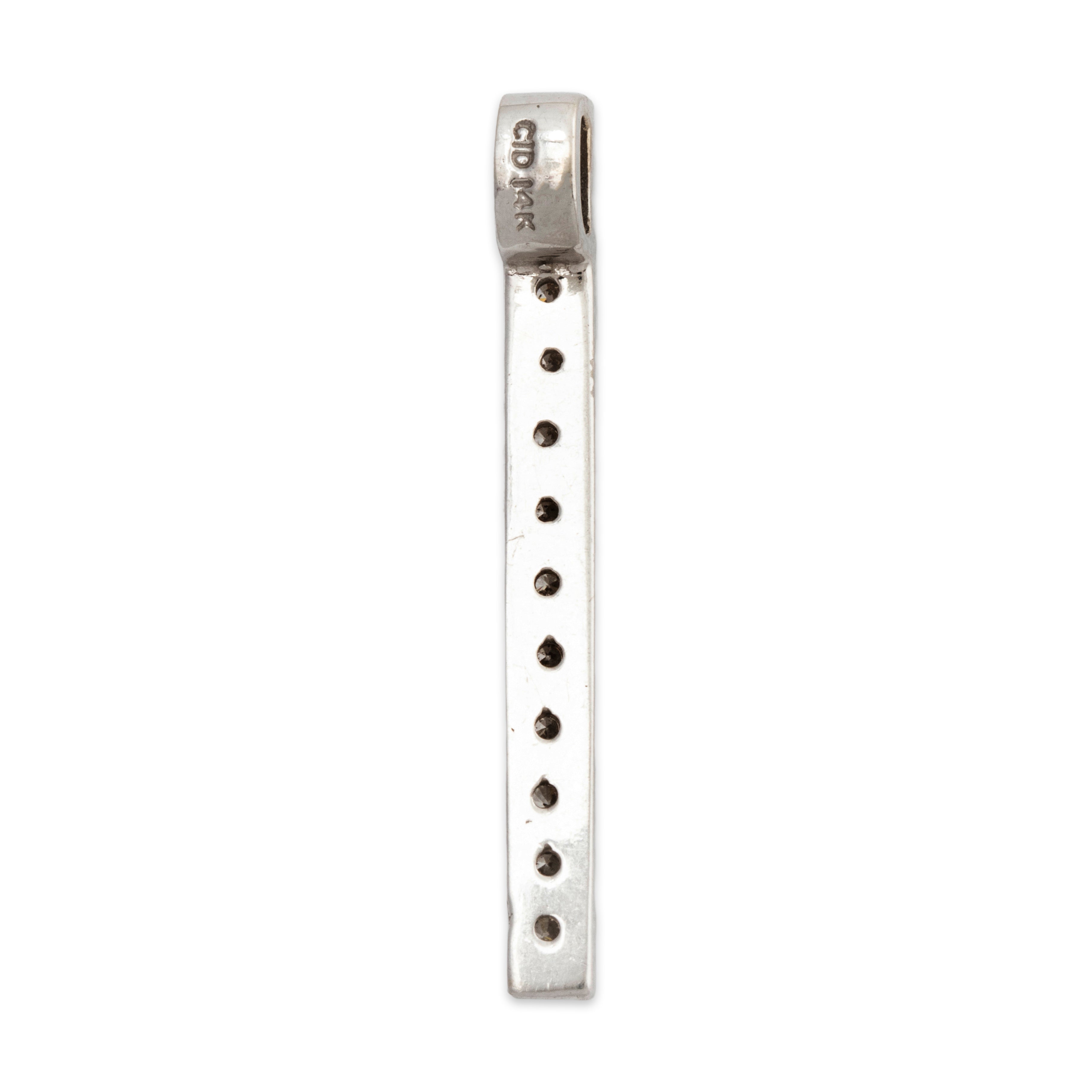 Vintage 14k White Gold .35cttw Diamond Modernist Pendant、mySite、hinf8tx79