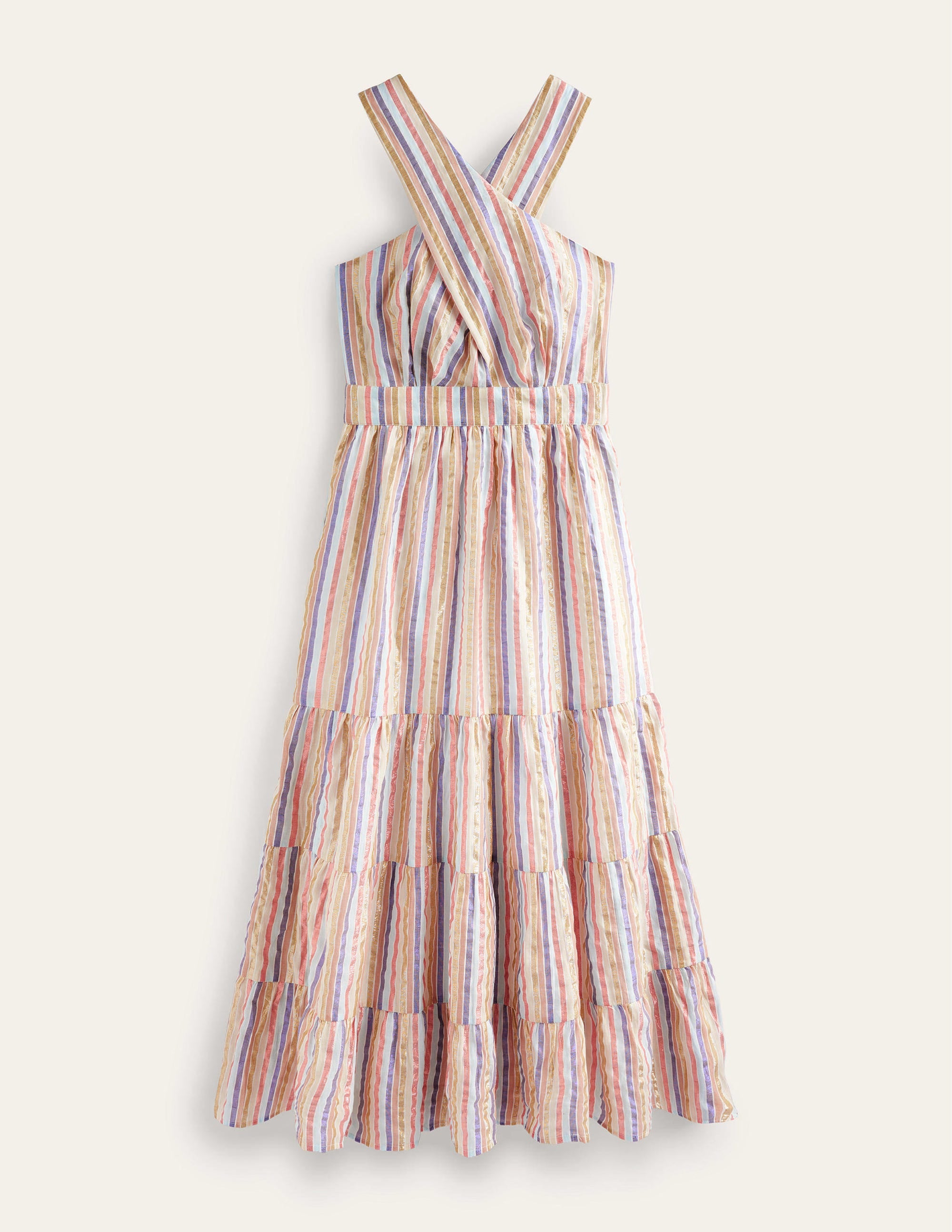  Metallic Stripe Maxi Dress-Metallic Multistripe、mySite、ashleygrahame