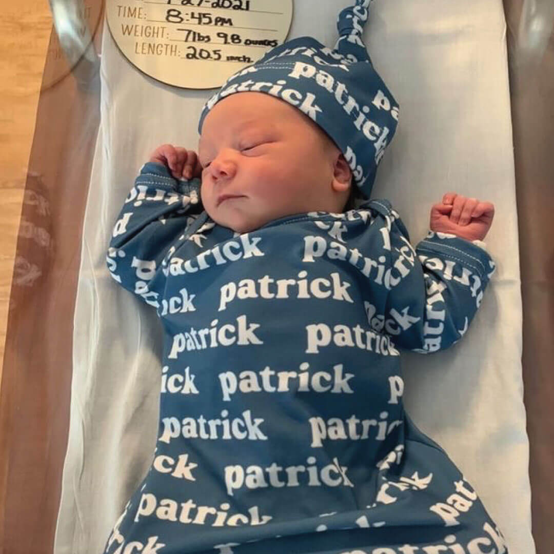  Solid Sapphire Personalized Newborn Baby Knot Gown、mySite、layawaytickets