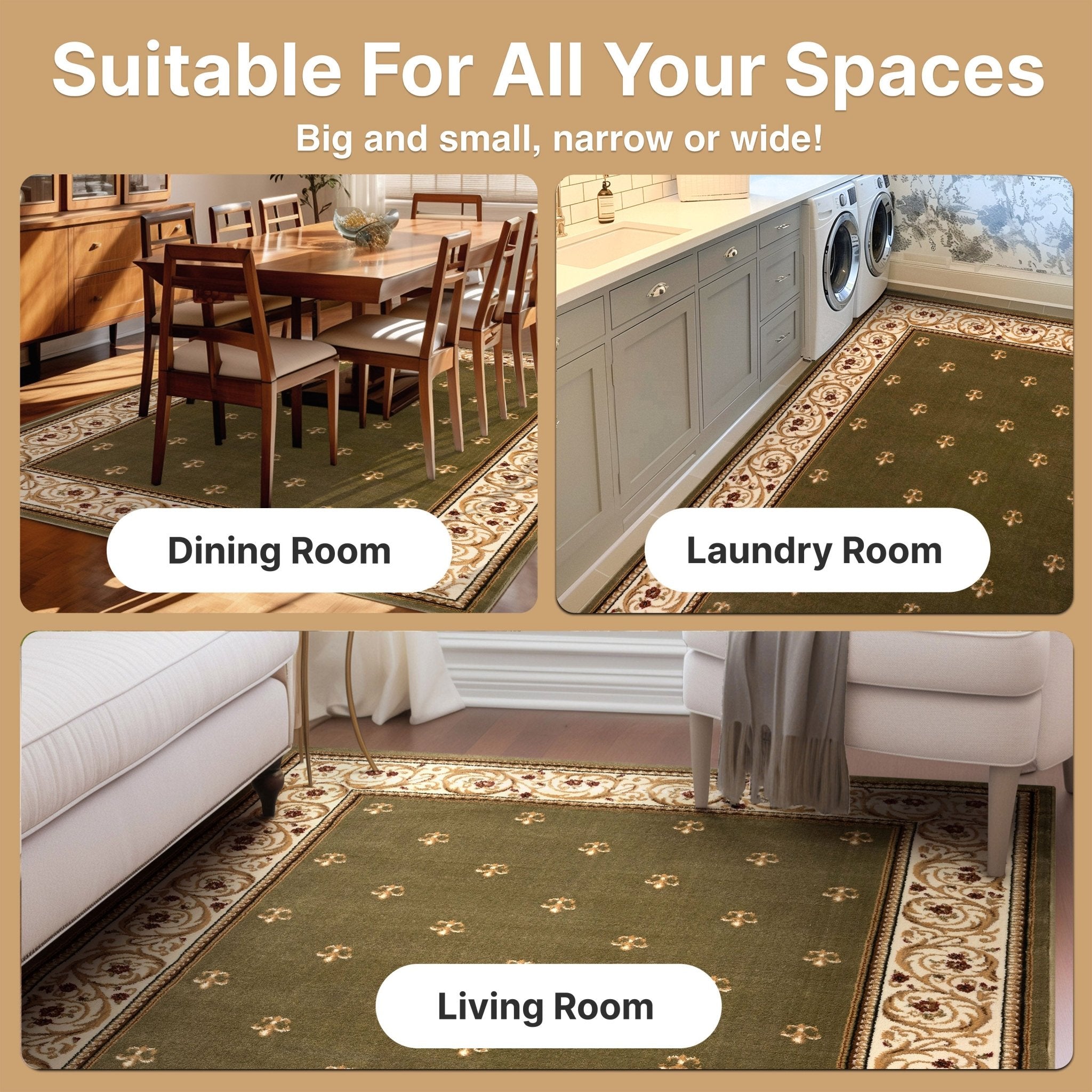 Fleur de Lis Elegance Easy to Clean Rug、mySite、gigharbornorthrealestate