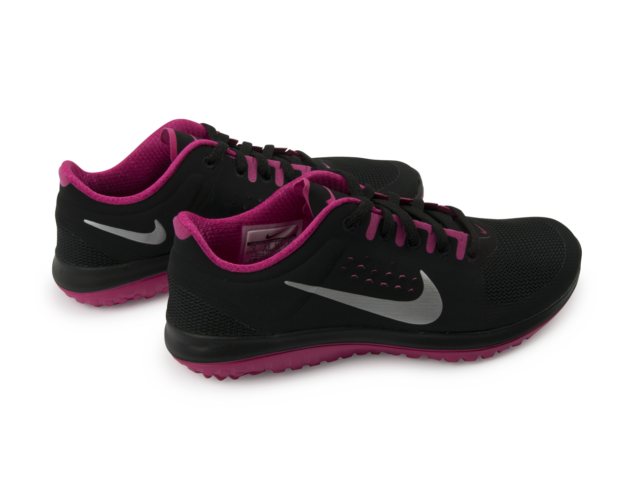 Nike Women's Nike FS Lite Running Shoes Black/Metallic Silver/Pink、mySite、noshort