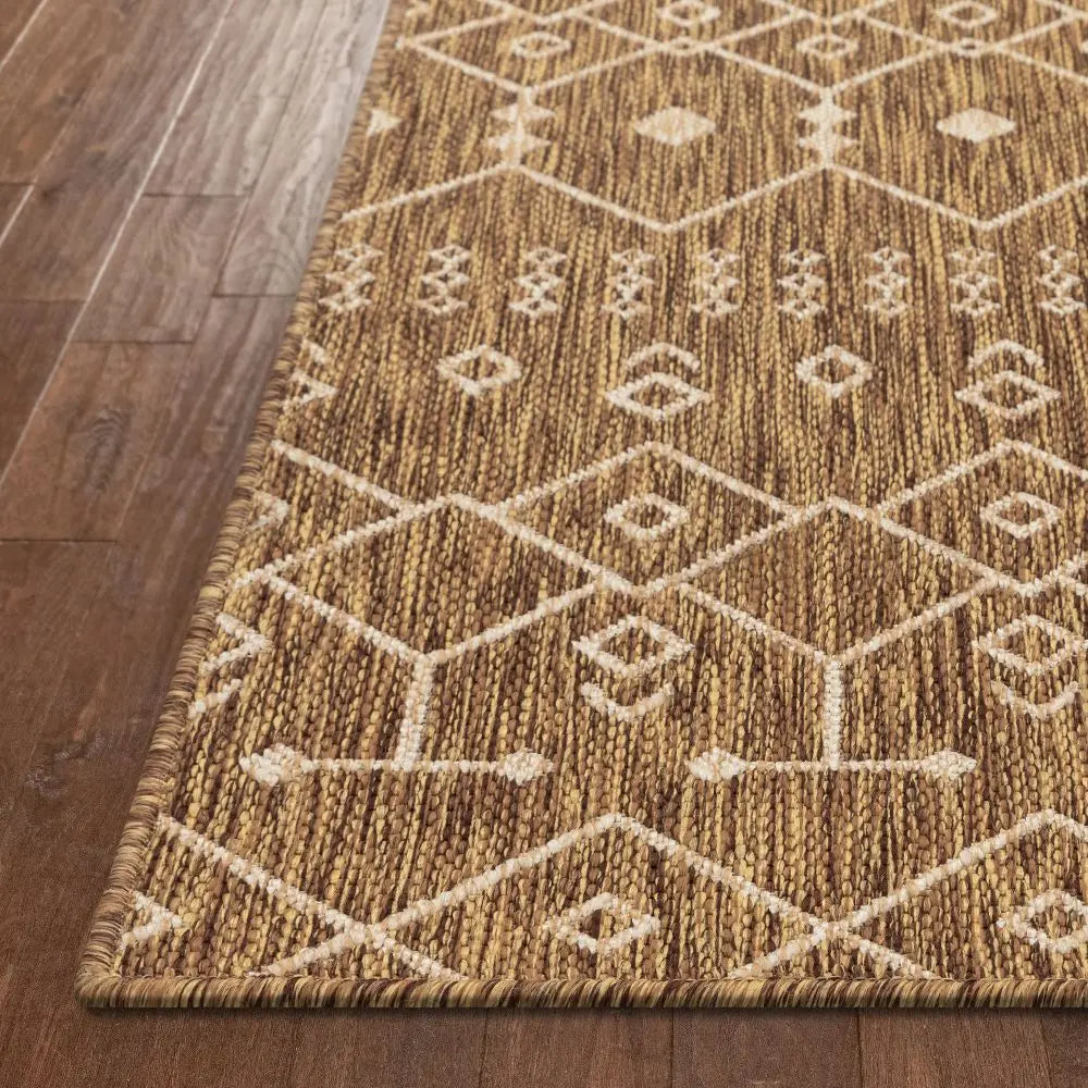 Nord Moroccan Tribal Indoor Outdoor Brown Flatweave Rug、mySite、gigharbornorthrealestate