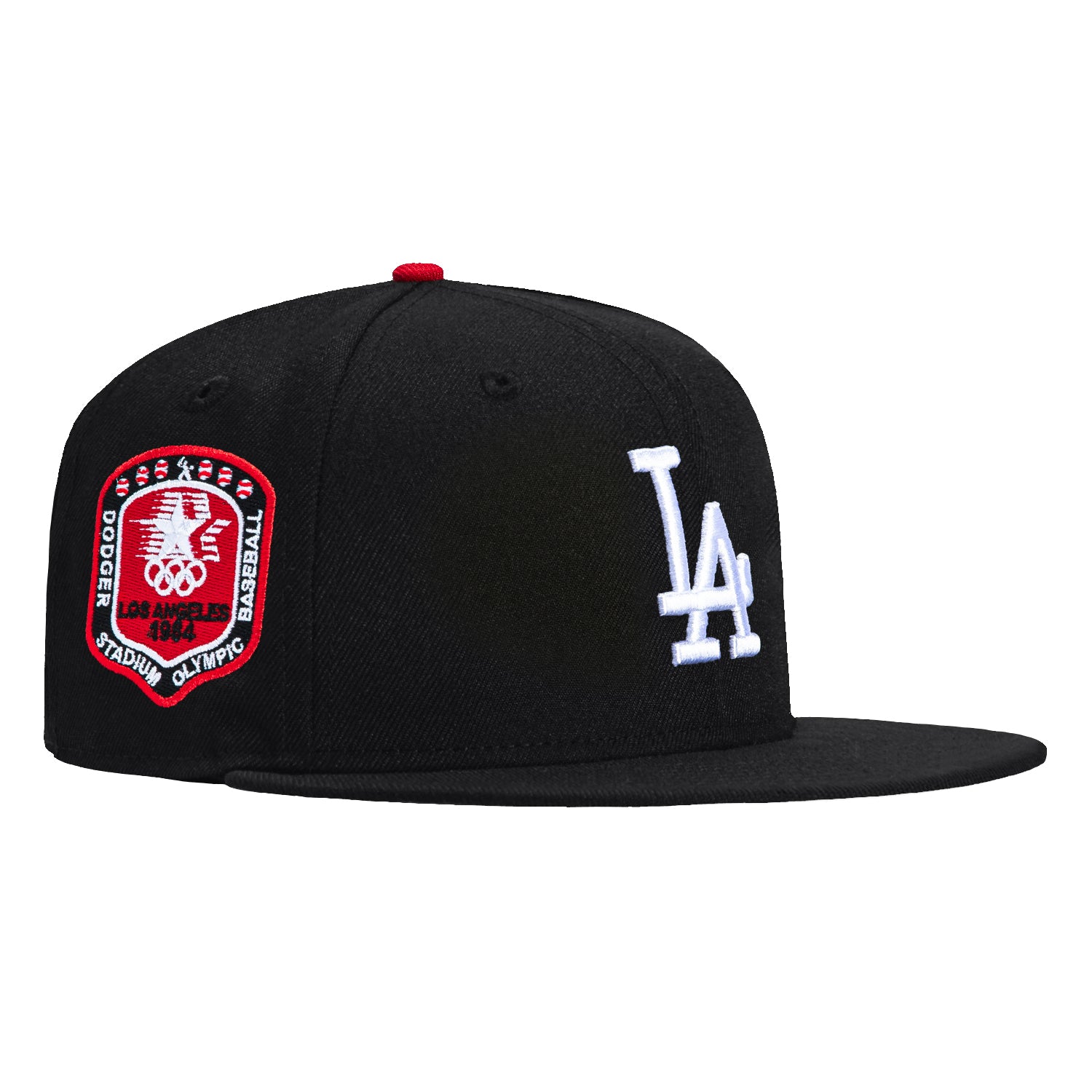 New Era 59Fifty Los Angeles Dodgers 1984 Olympic Stadium Patch Hat - Black, White, Red、mySite、vikingsvslions