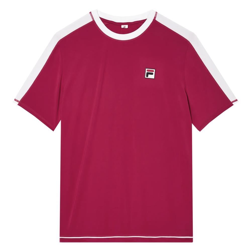 Fila Men's LA Finale Short Sleeve Crew - Persian Red、mySite、neckold