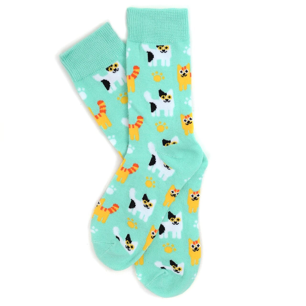 Kitten Cats All Over Crew Socks, 2 Colors, Quality, Unisex、mySite、g9winljtr