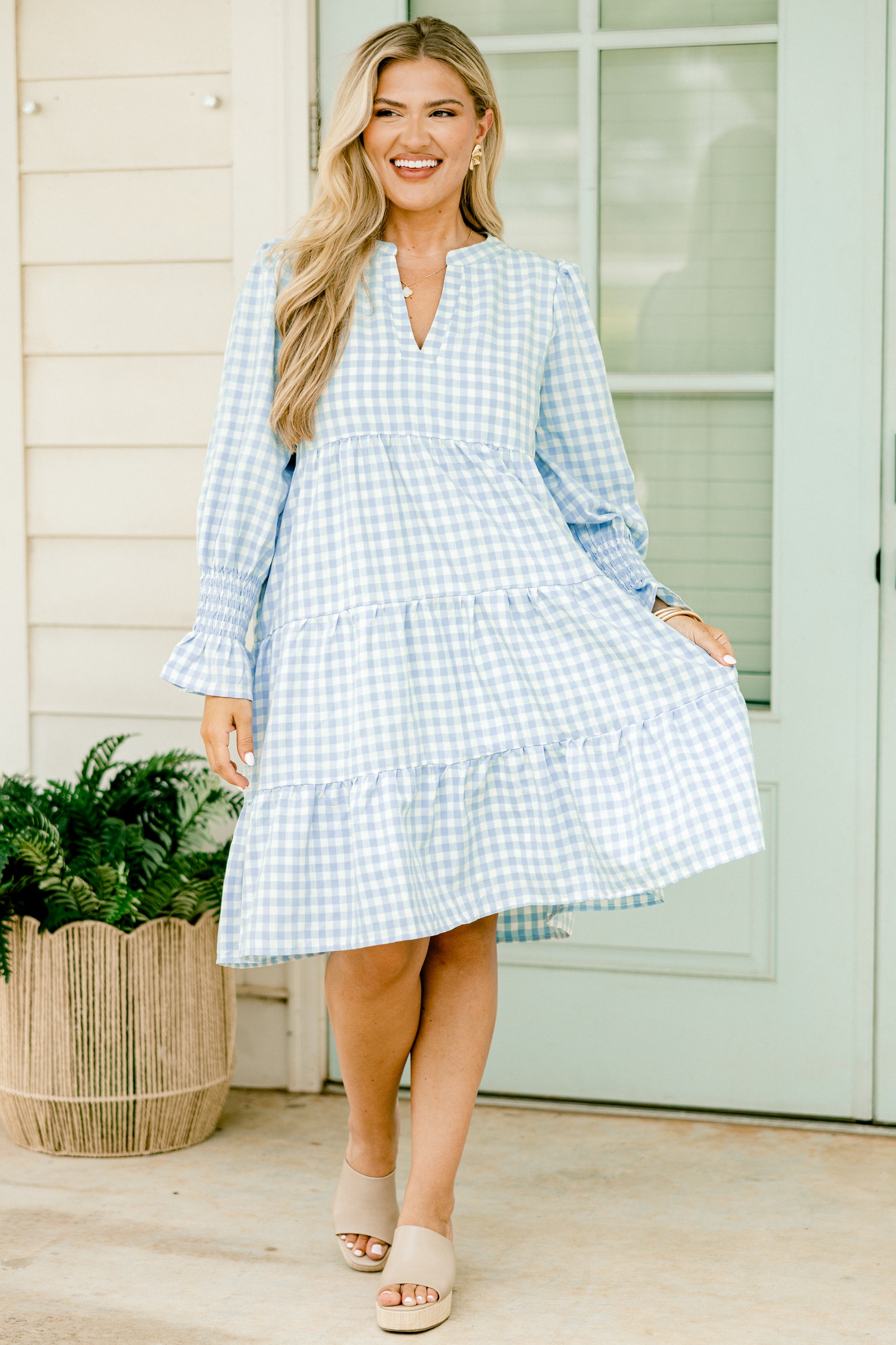  What You Know Dress, Blue Gingham、mySite、justintrudeaud