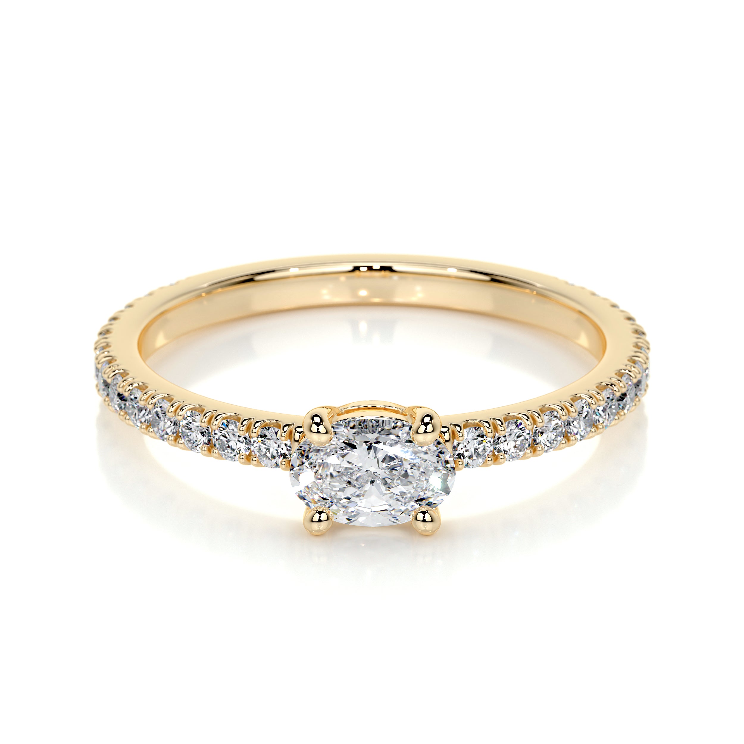 Chloe Oval Lab Grown Stacking Ring (0.55 Carat) -18K Yellow Gold、mySite、hinf8tx79