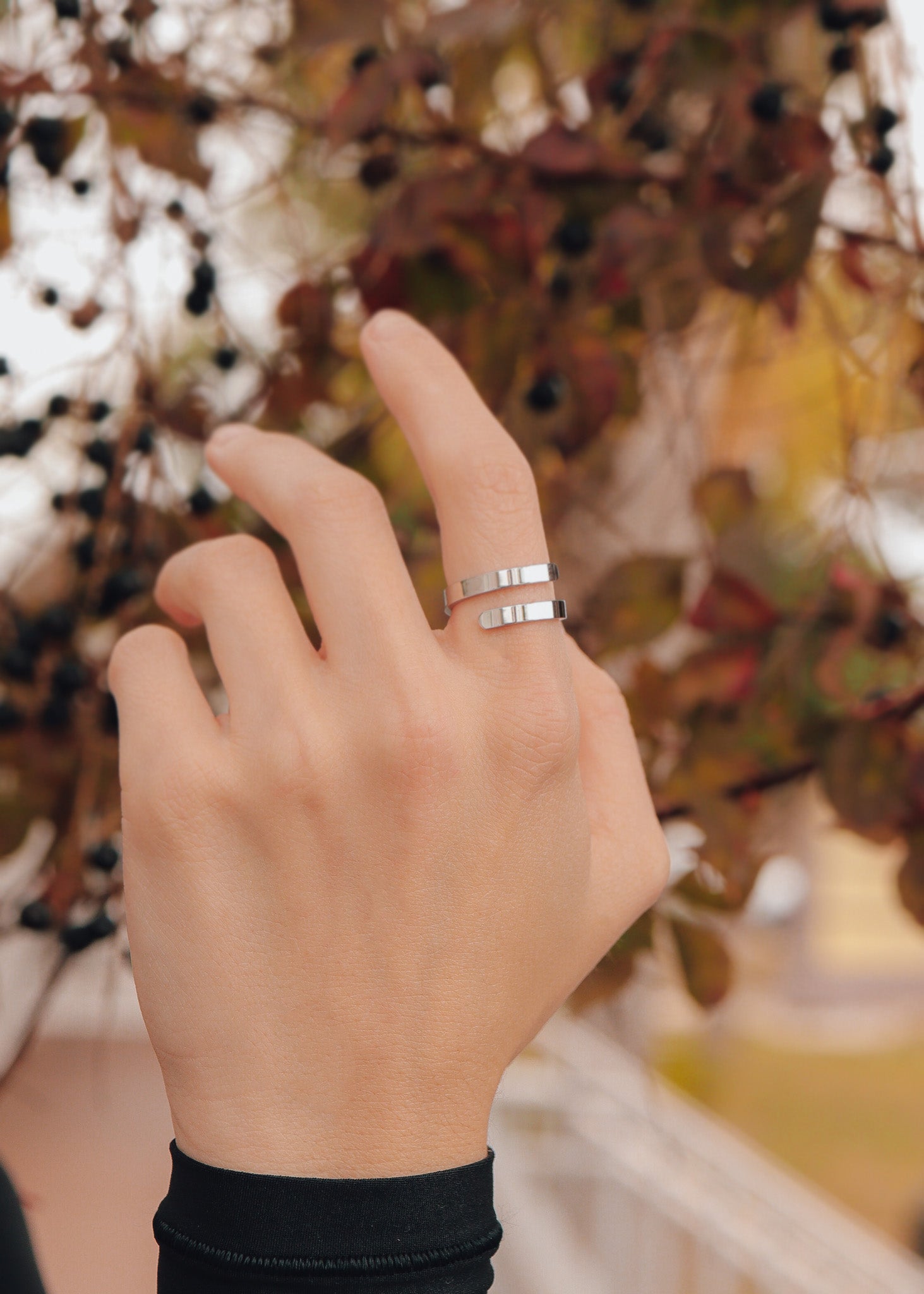 18K Gold PVD Stainless Steel Blank Engravable 2 Name Wrap Ring / ZRJ9016、mySite、dreamappss