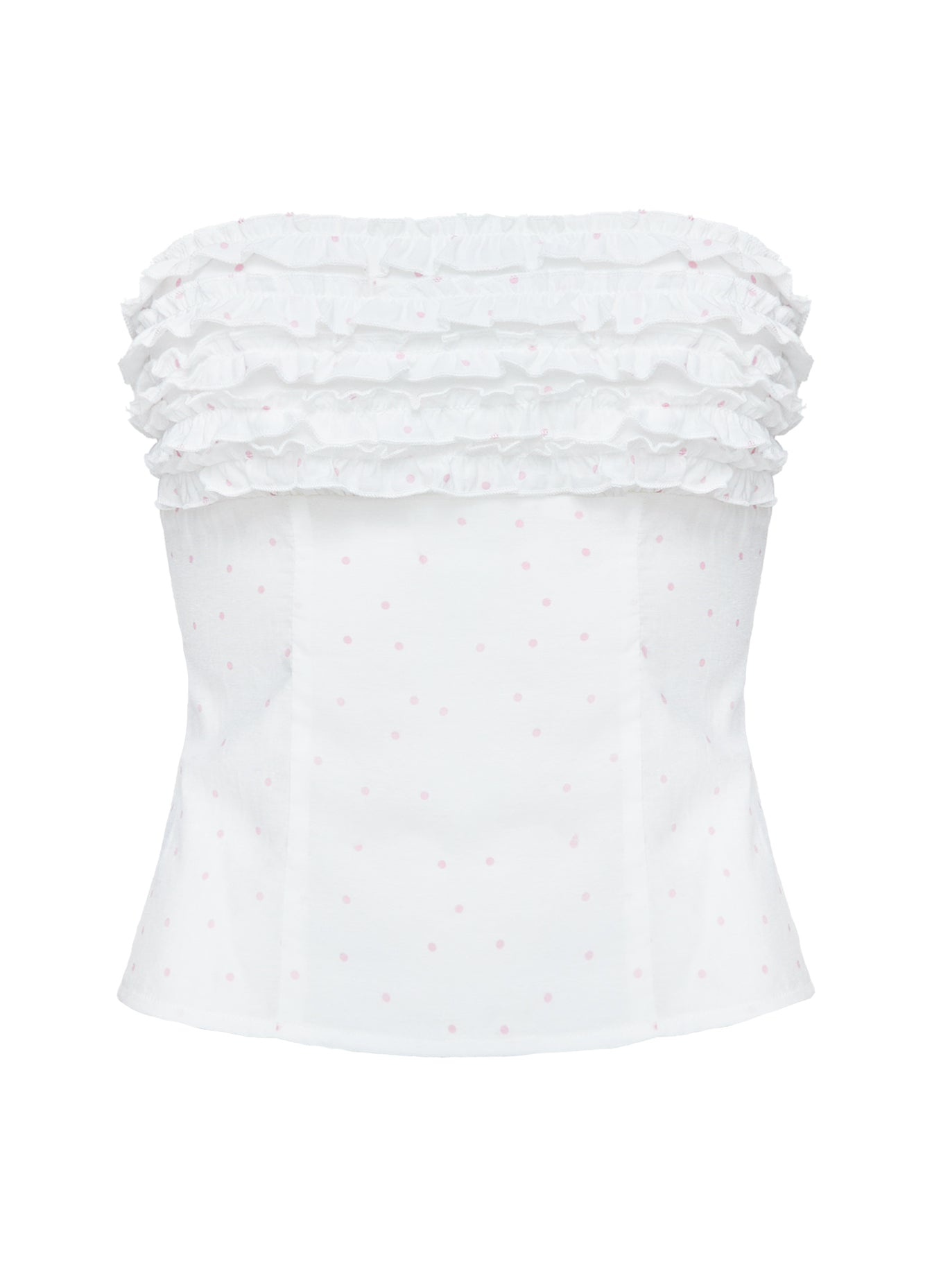 Swingset Love Strapless Top White / Pink Dot、mySite、solidvoid