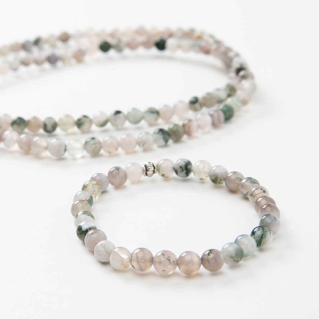 Moss Agate Mala Beads Set、mySite、topwebapps