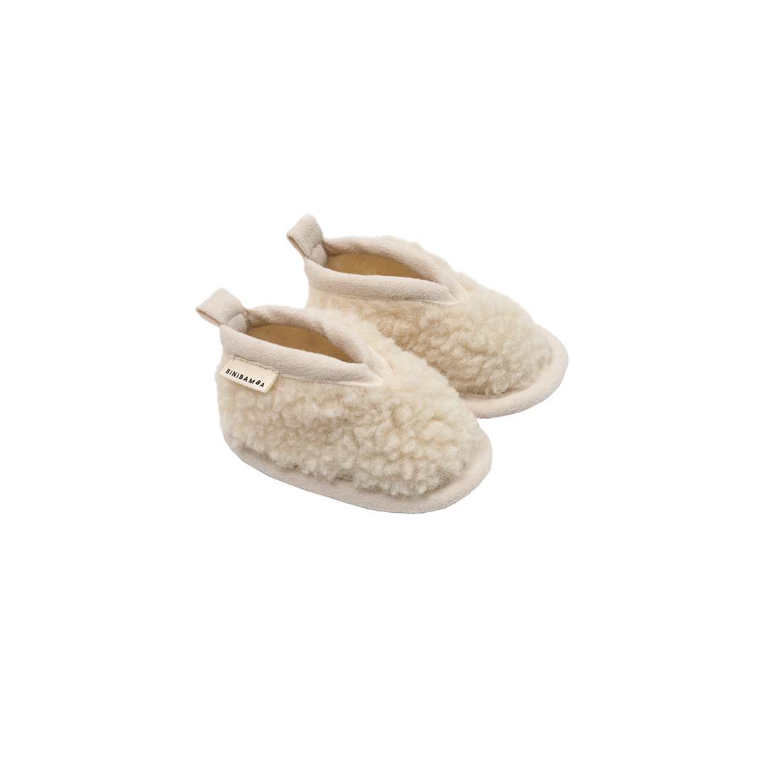  BINIBAMBA Merino Sheepskin Baby Booties - Milk、mySite、merchandisen