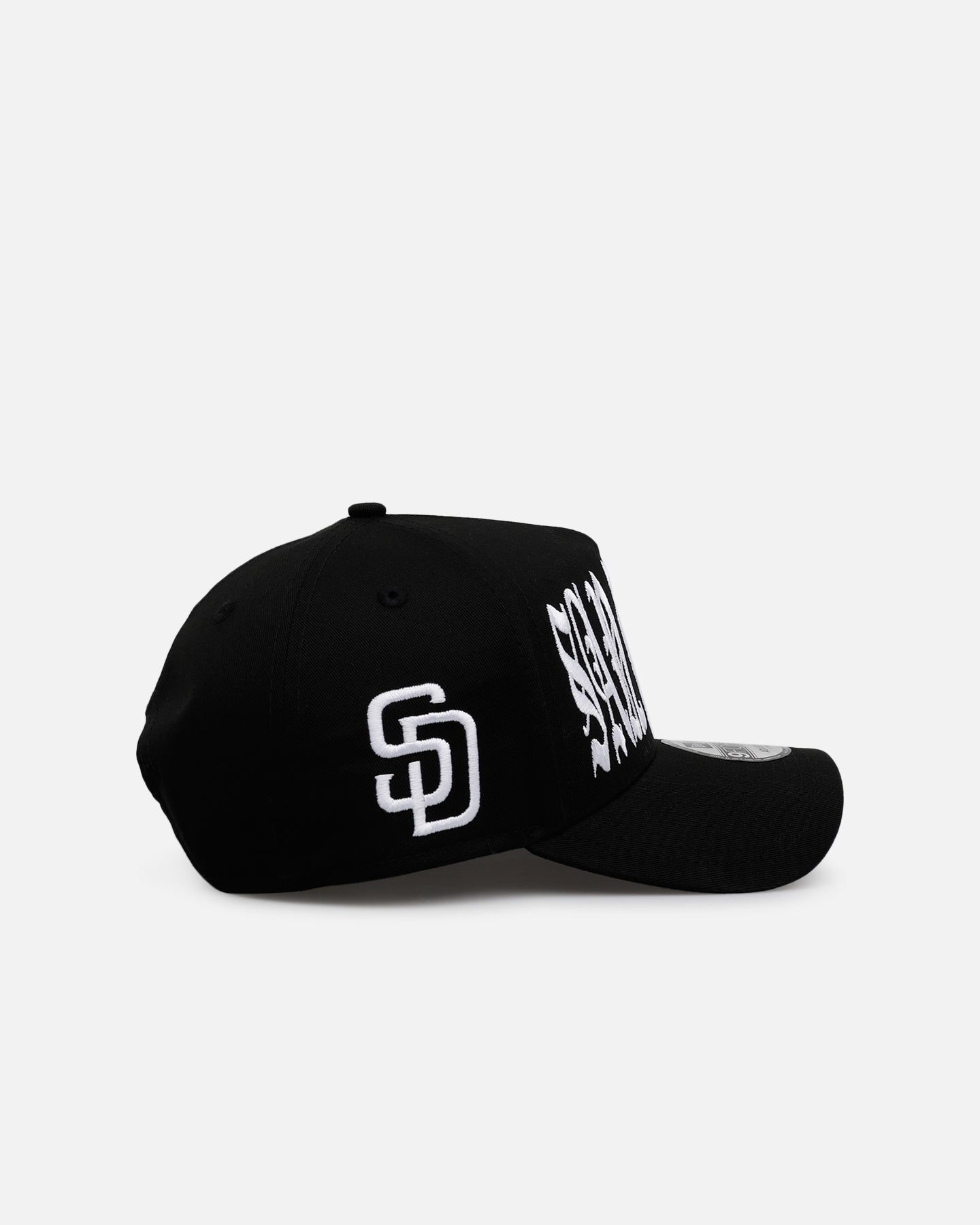New Era San Diego Padres 'Oversized Gothic Script Crown' 9FORTY A-Frame Snapback Black/White、mySite、zt4zffjzw