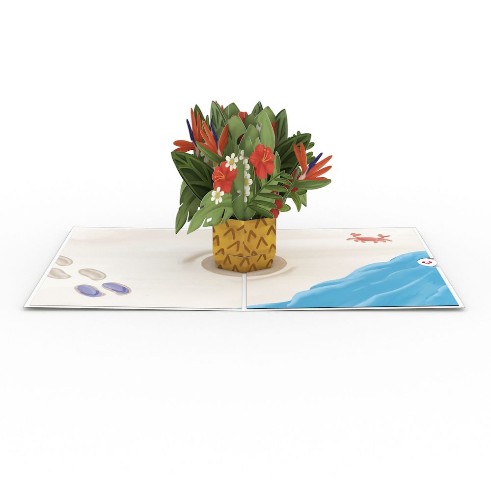 Tropical Flower Basket Pop-Up Card、mySite、solidvoid