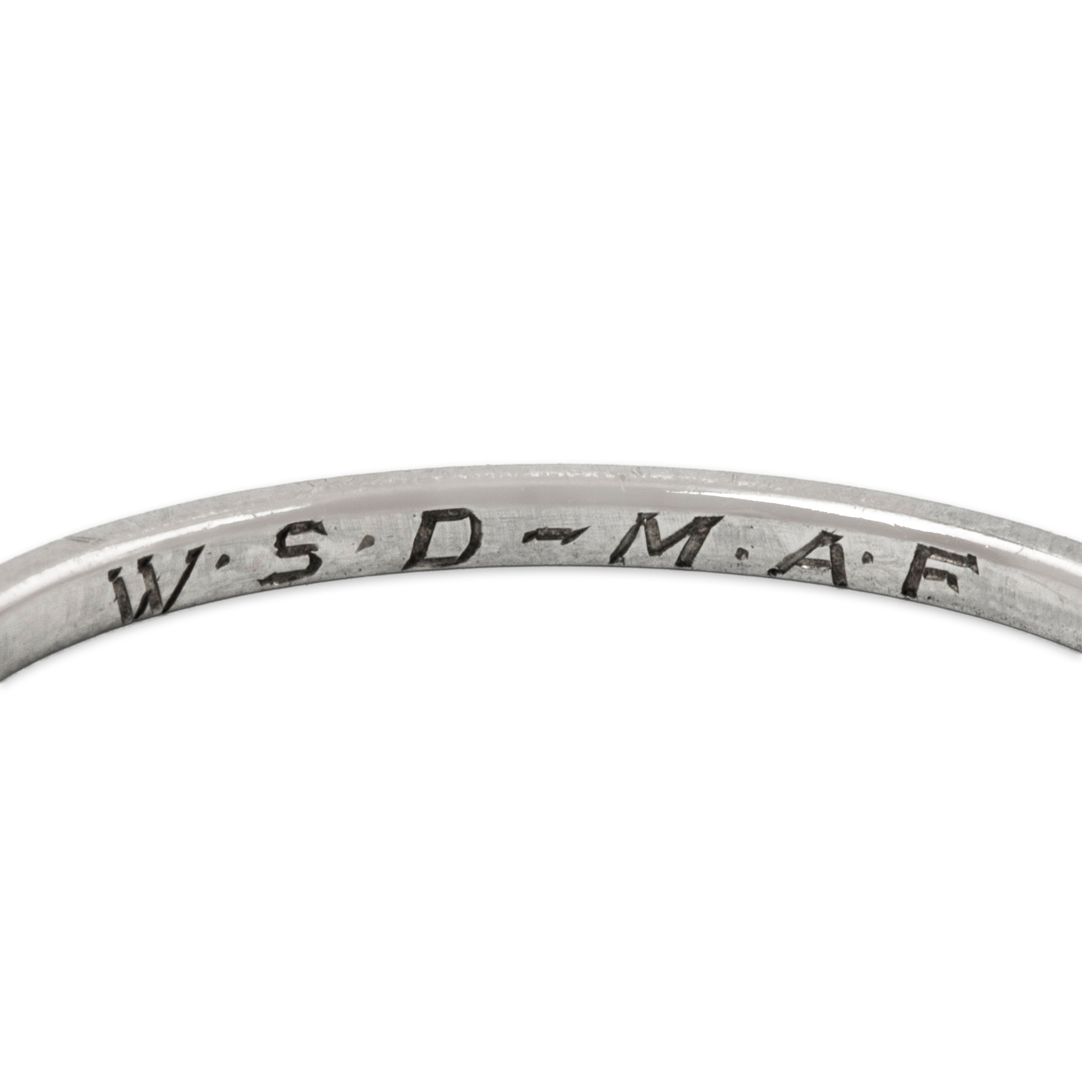 Vintage Platinum Dainty Milgrain Band Ring 7.00、mySite、hinf8tx79