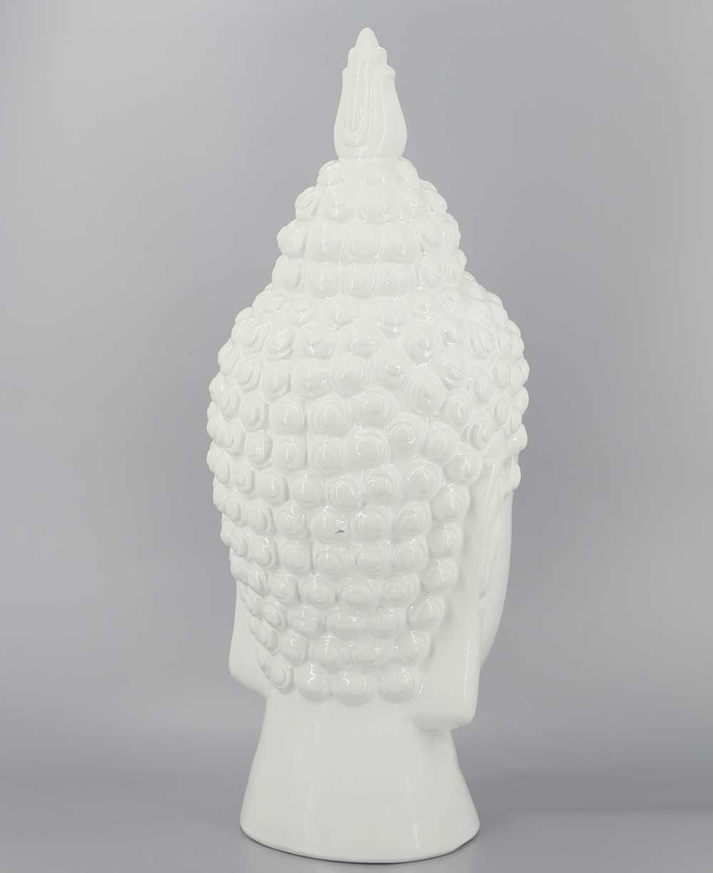 Elegant Ceramic Buddha Head Statue, 20 Inches、mySite、topwebapps