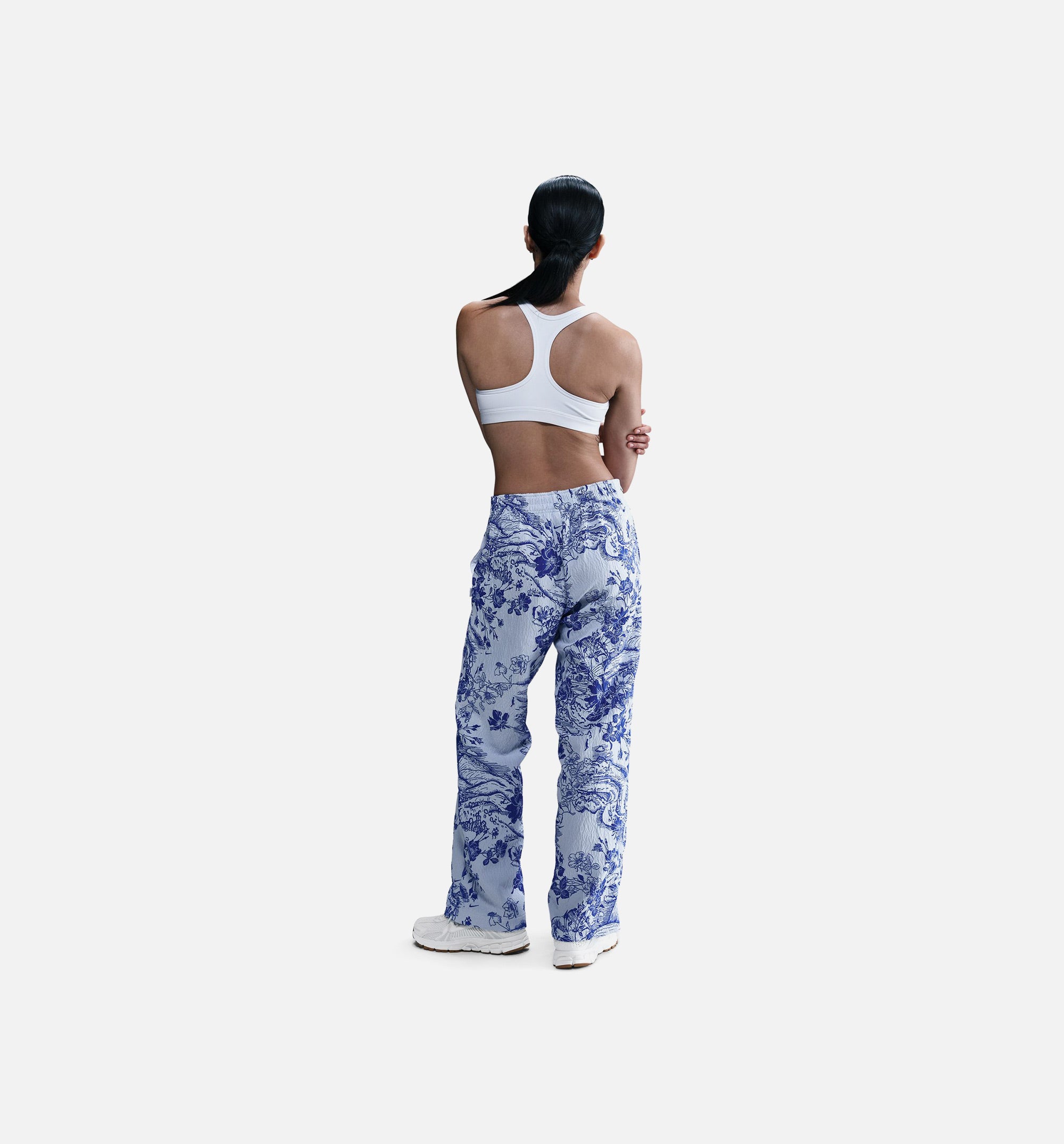 Mid Rise Jacquard Womens Track Pants - White/Hyper Royal、mySite、dreamappss