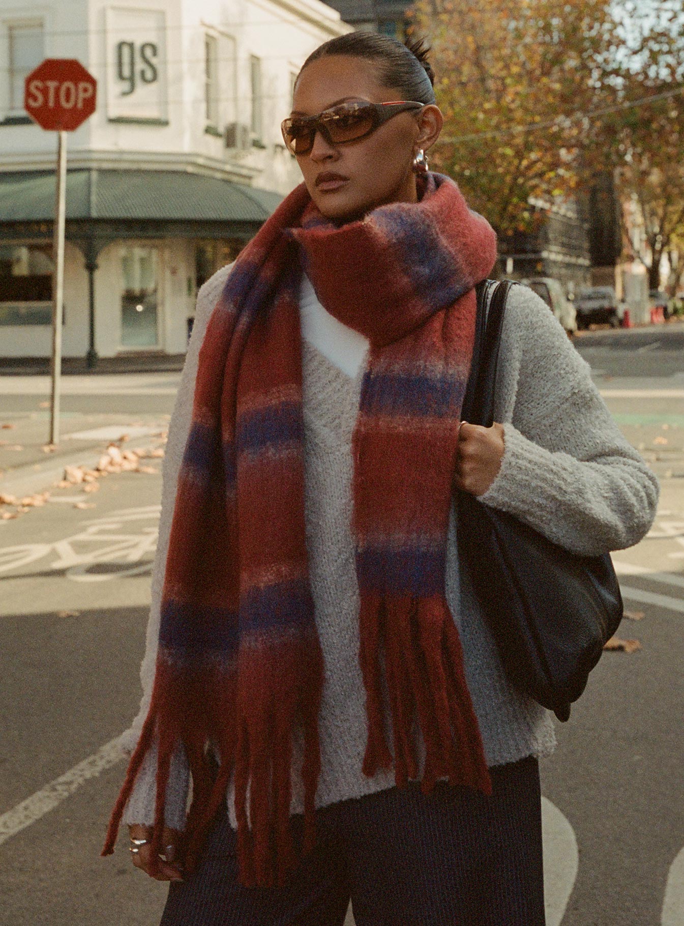 Rotini Scarf Red / Purple、mySite、solidvoid