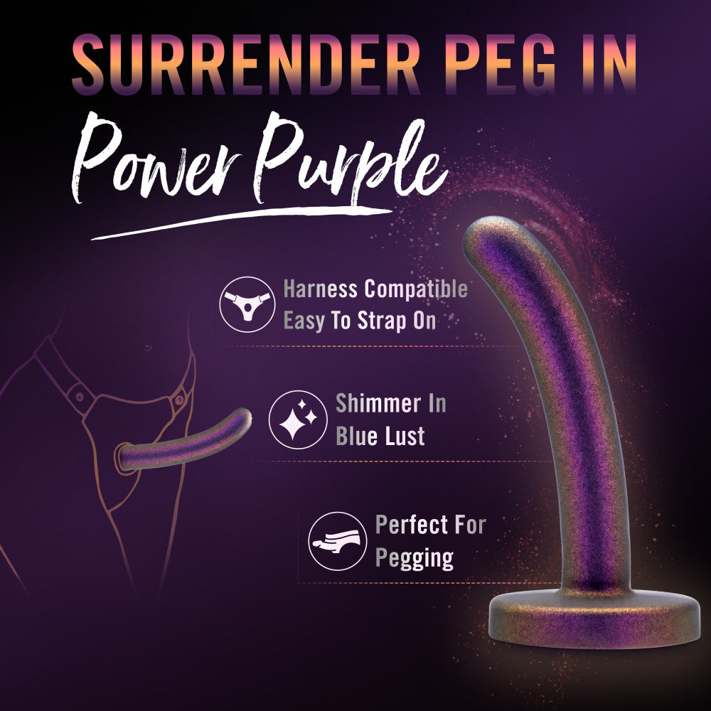 Temptasia By Blush®| Surrender 4.75 Inch Beginner Pegging Dildo - Harness & Strap On Compatible - Power Purple、mySite、bottomscart
