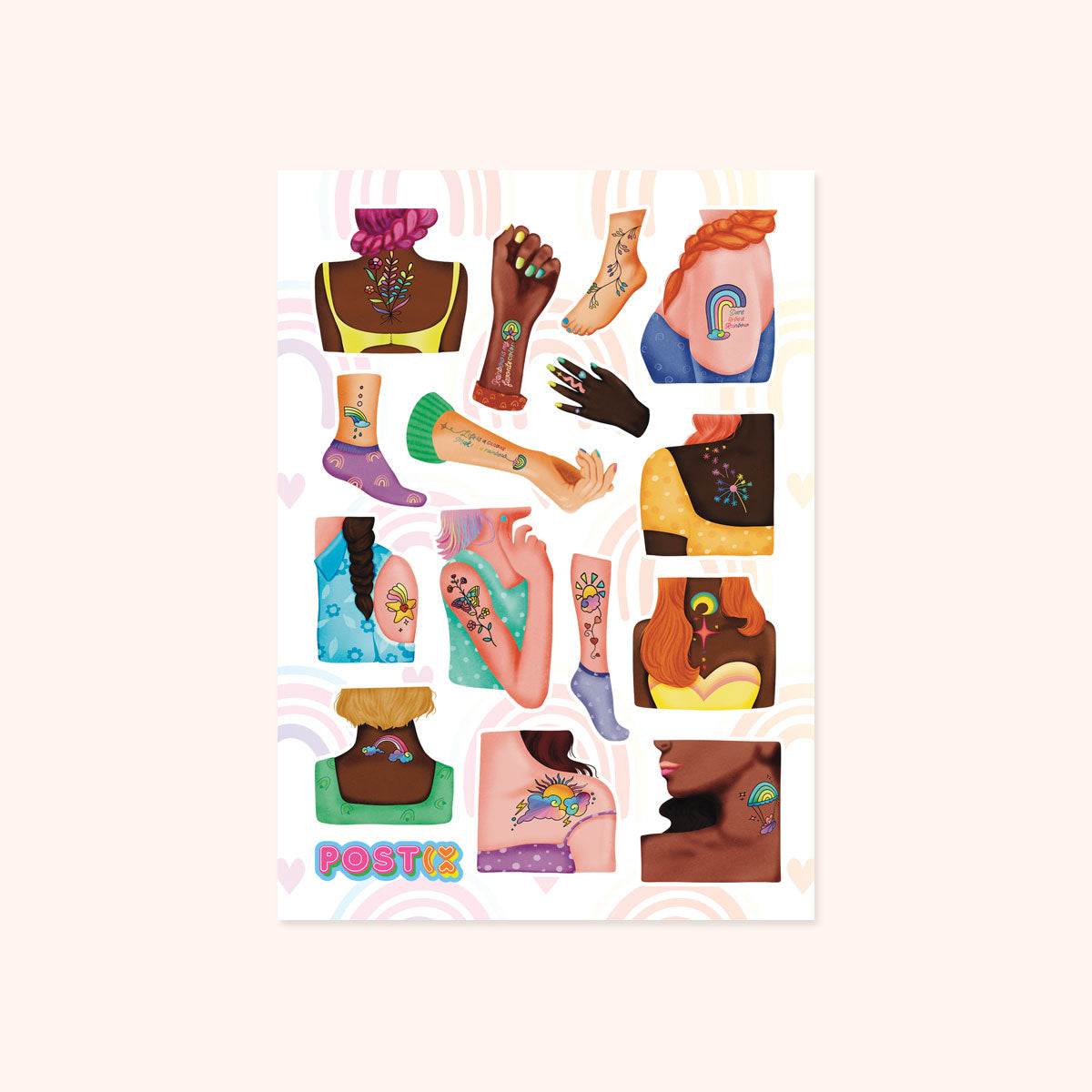  Rainbow Ink A6 Sticker Sheet、mySite、ghnorth