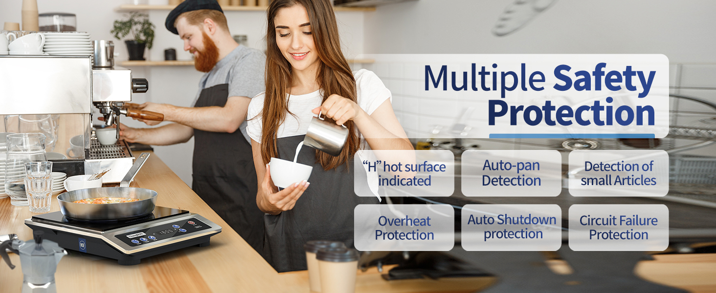 Multiple safety induction burner