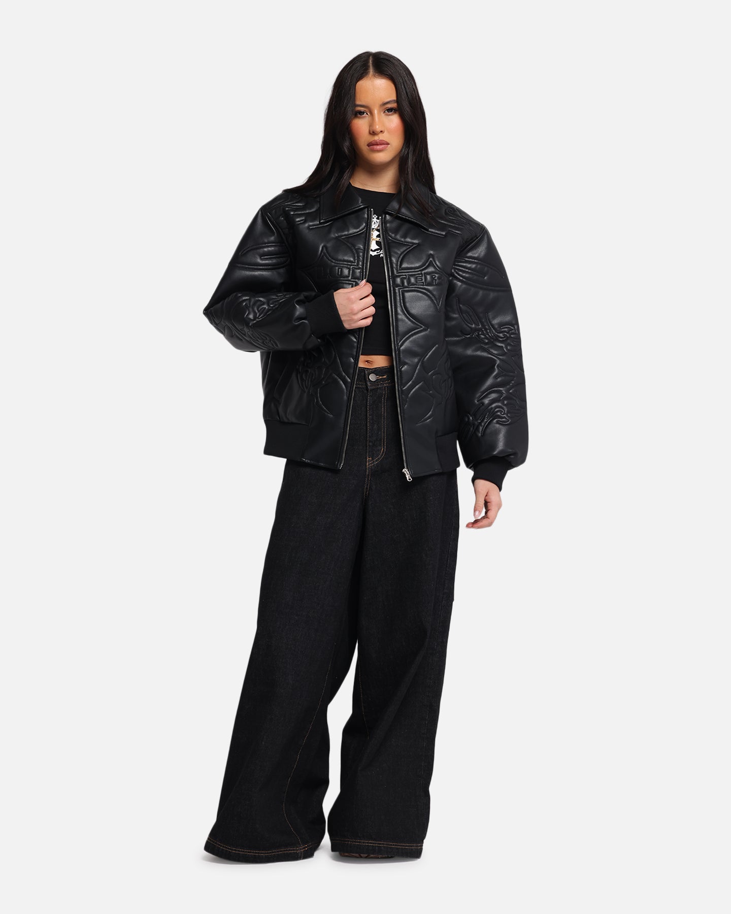 Loiter Fury Vegan Leather Jacket Washed Black、mySite、zt4zffjzw