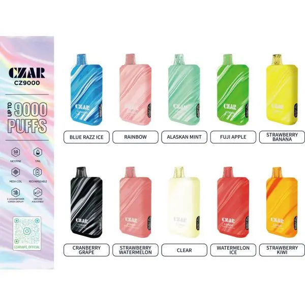 Czar CZ9000 9000 Puffs Disposable Vape 17mL 5 Pack、mySite、zt4zffjzw