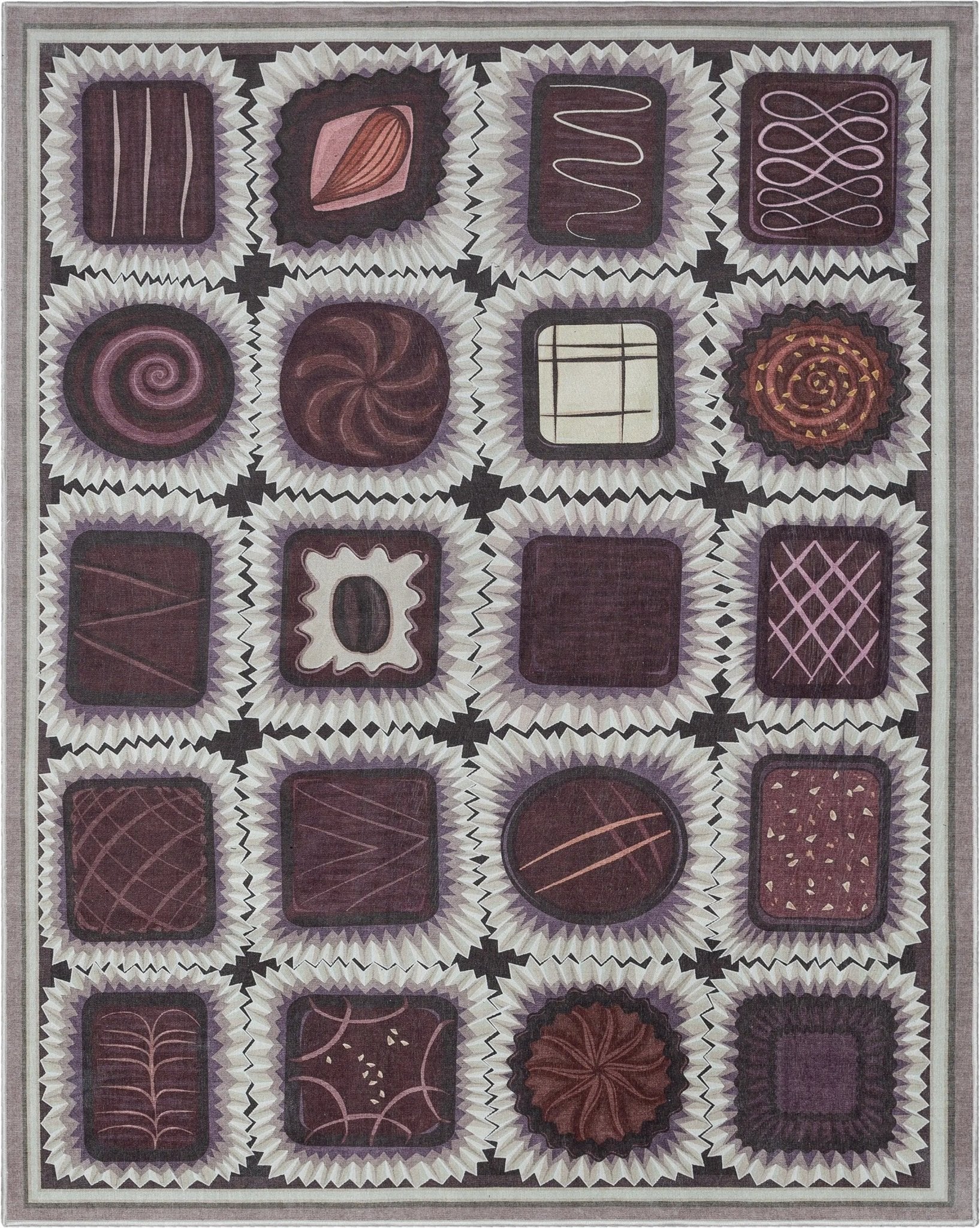 Chocolate Box Novelty Brown Flat-Weave Rug、mySite、gigharbornorthrealestate