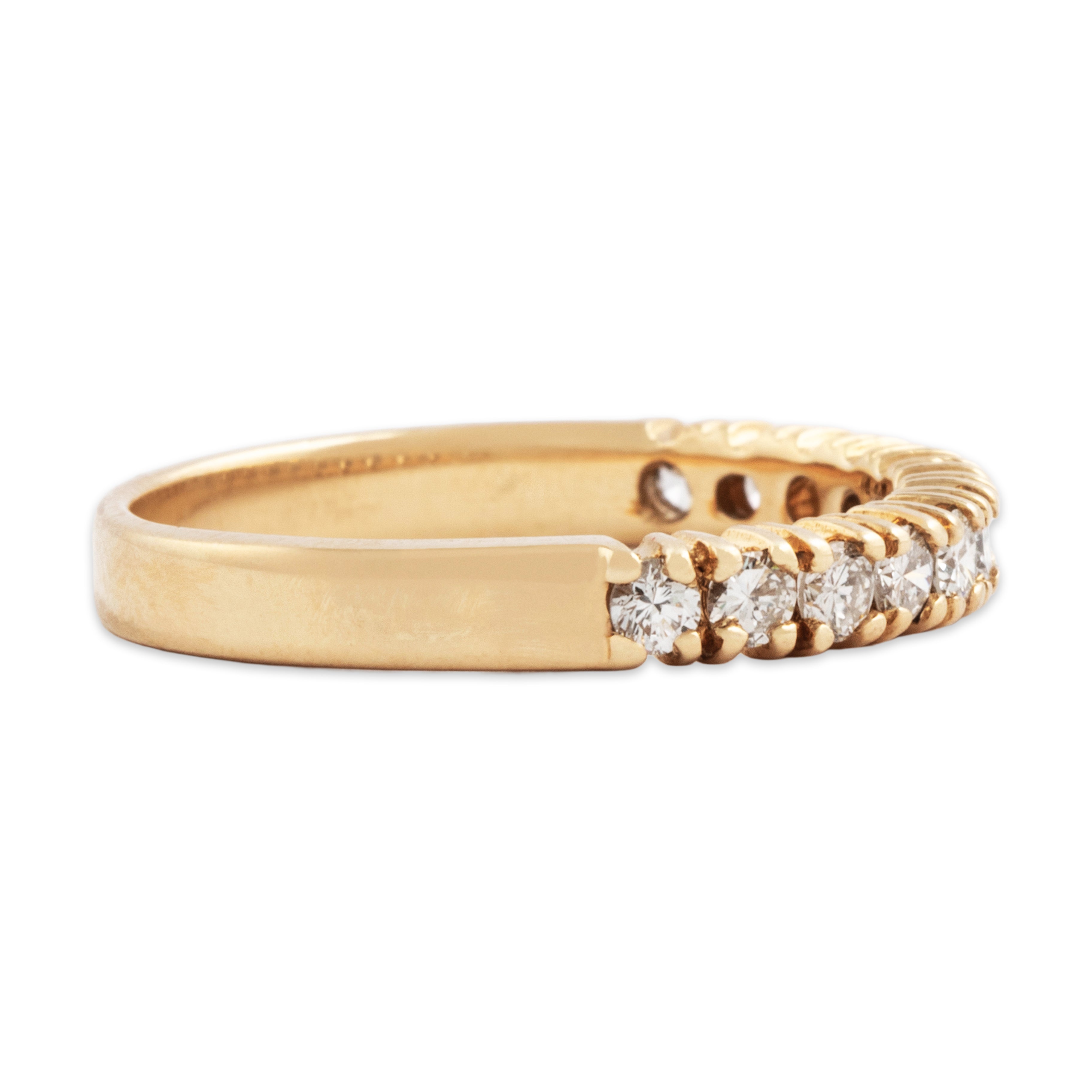 Vintage 14k Yellow Gold .528cttw Diamond Flashing Line Band Ring 6.50、mySite、hinf8tx79