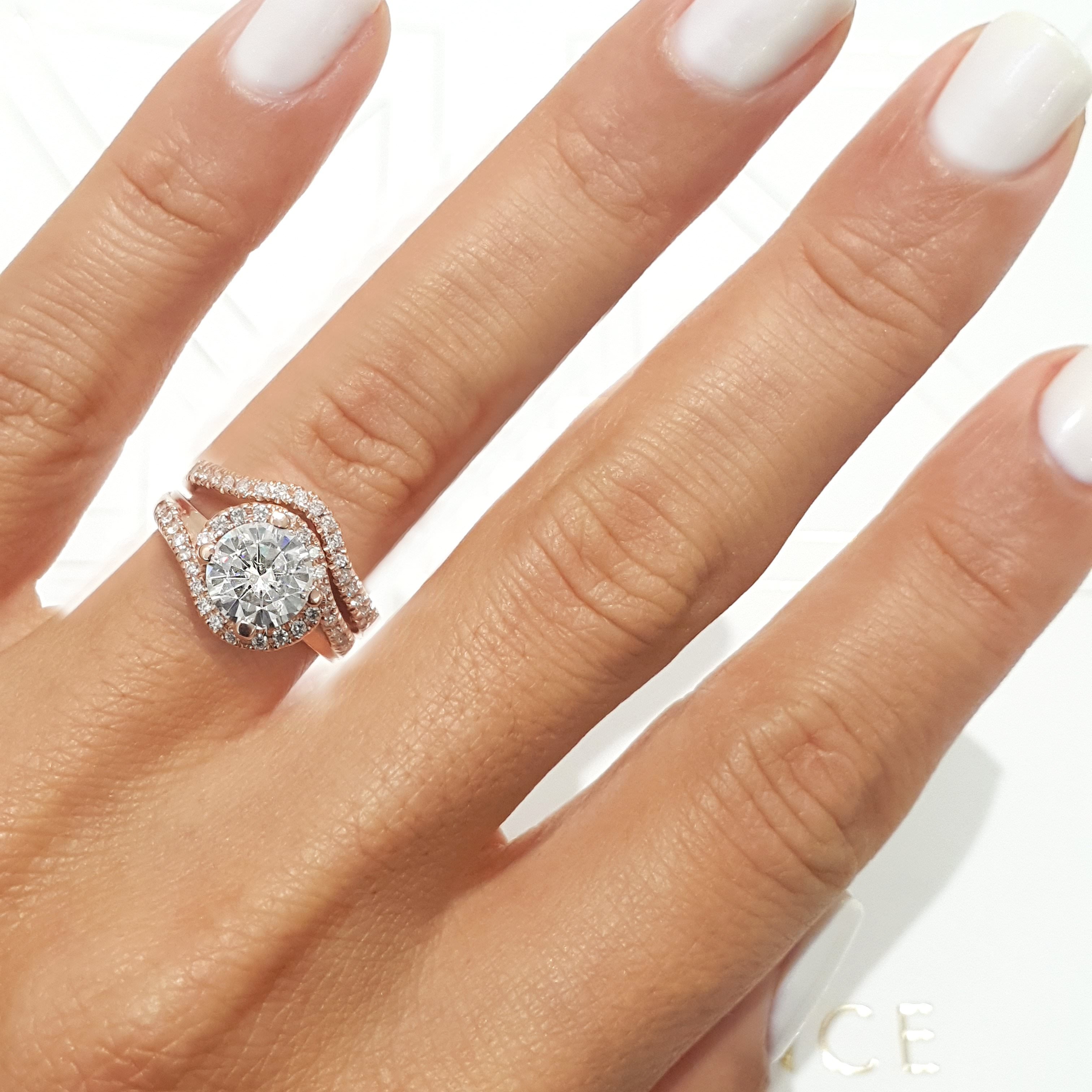 Stella Moissanite & Diamonds Bridal Set -14K Rose Gold、mySite、hinf8tx79