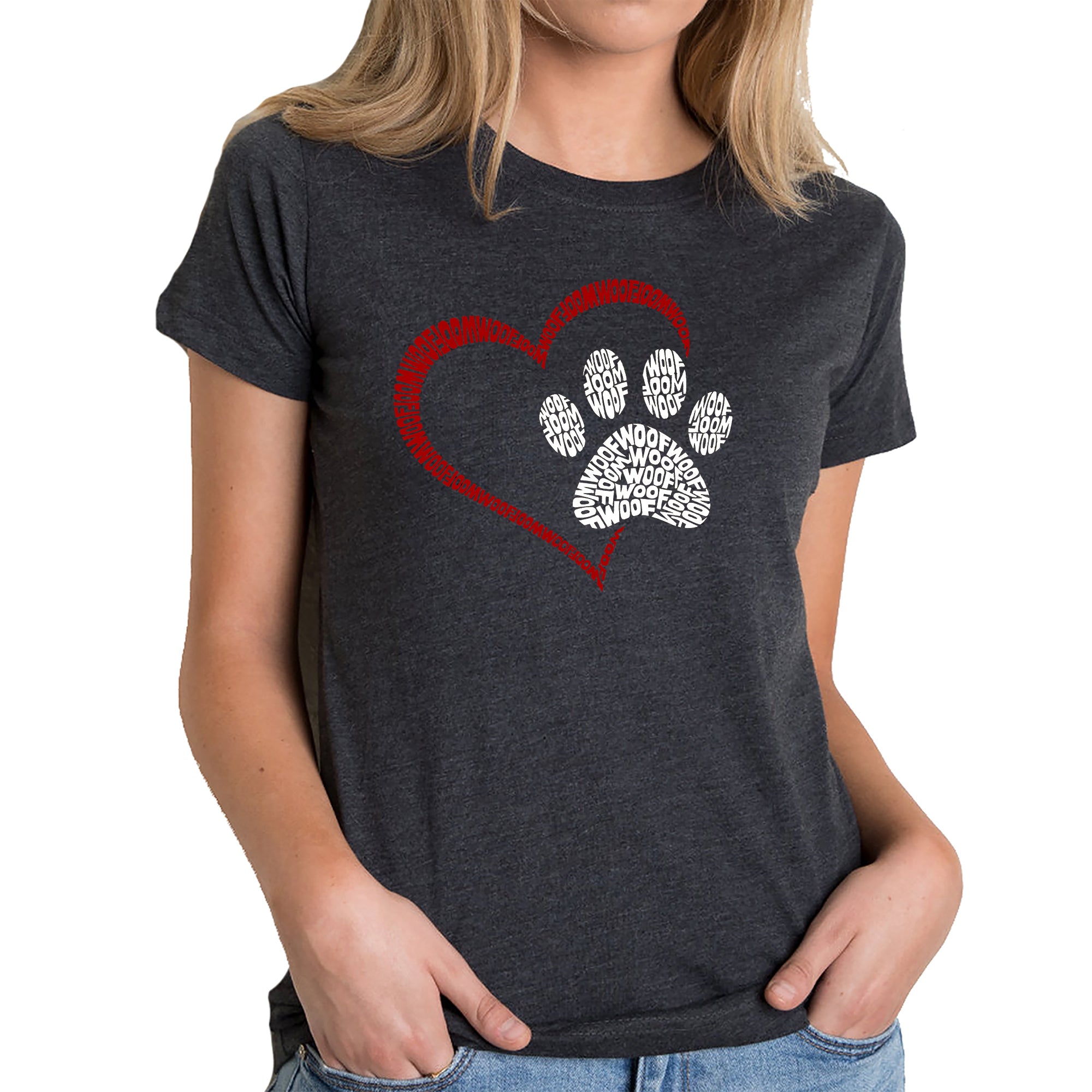 Paw Heart - Women's Premium Blend Word Art T-Shirt、mySite、camillekostekn