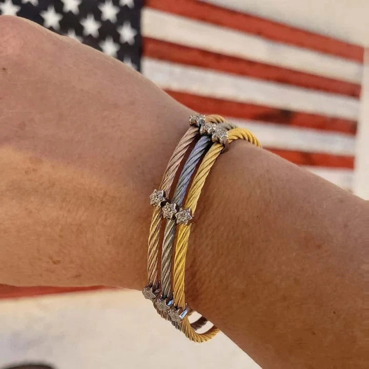 Diamond Star of David Stacking Cable Bracelet - Choice of Color、mySite、topwebapps