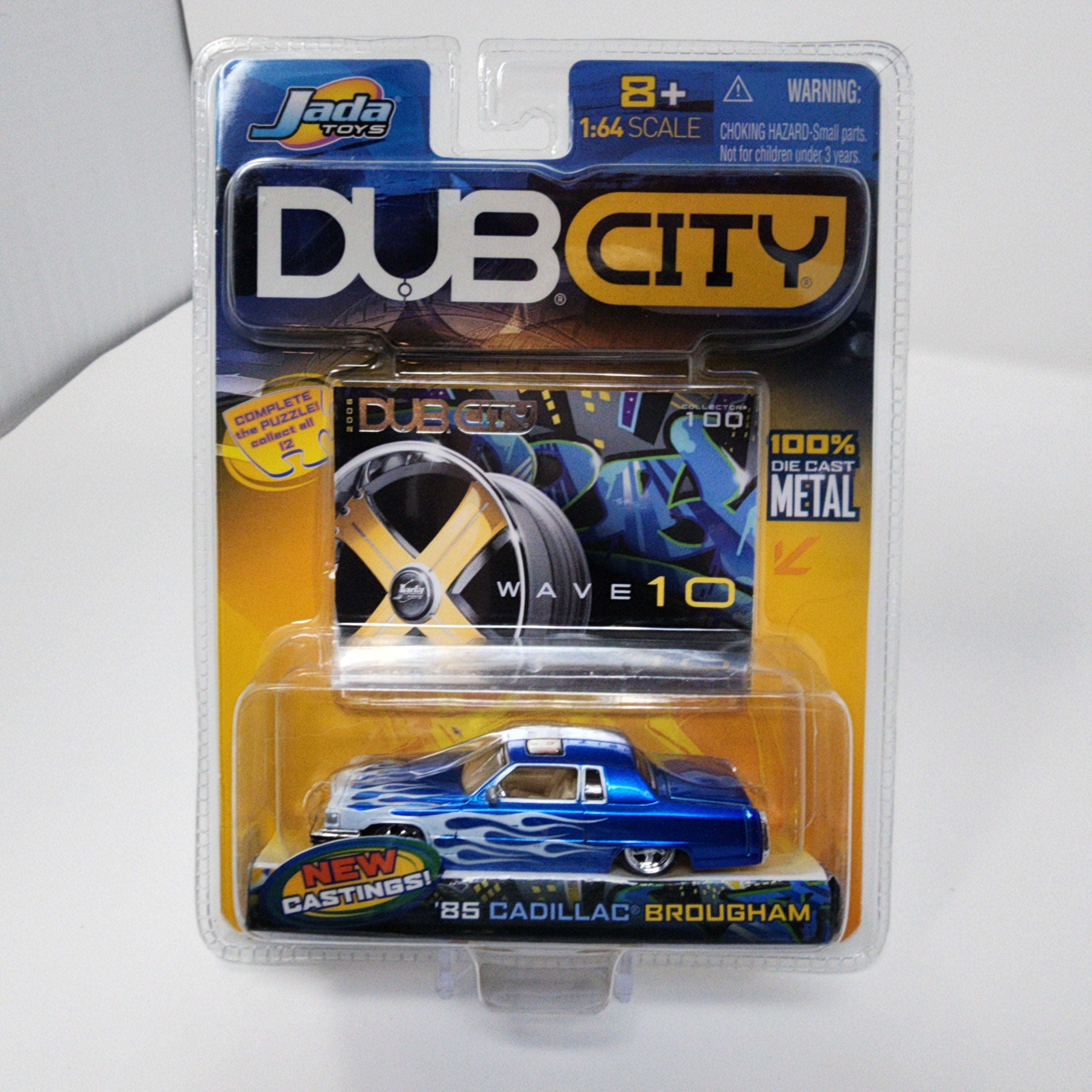 '85 Cadillac Brougham * Blue w/ Flames * Jada Toys 1:64 Scale Dub City、mySite、hgirdovlk
