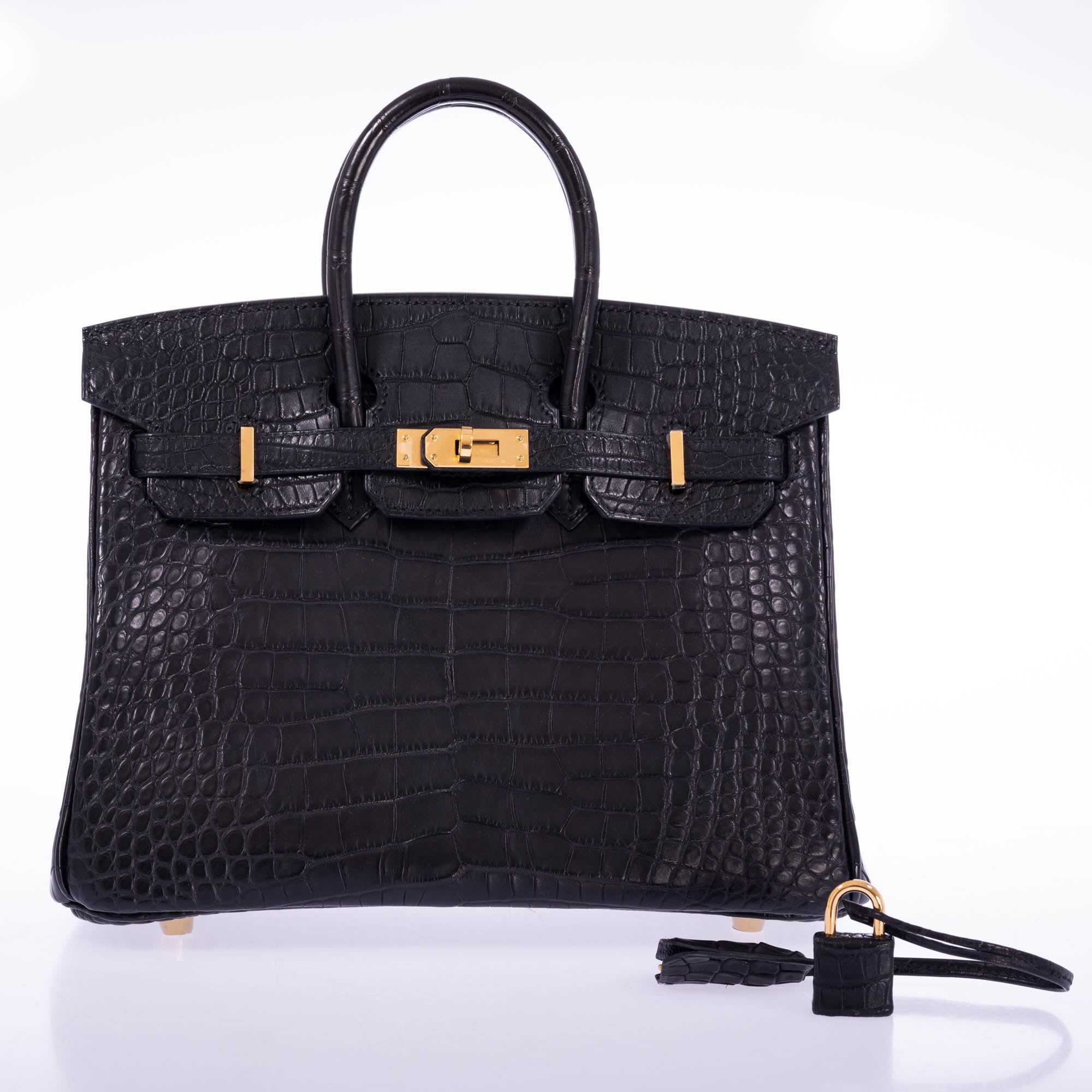 Hermès Birkin 25 Black Matte Alligator Gold Hardware、mySite、garminoutage.com